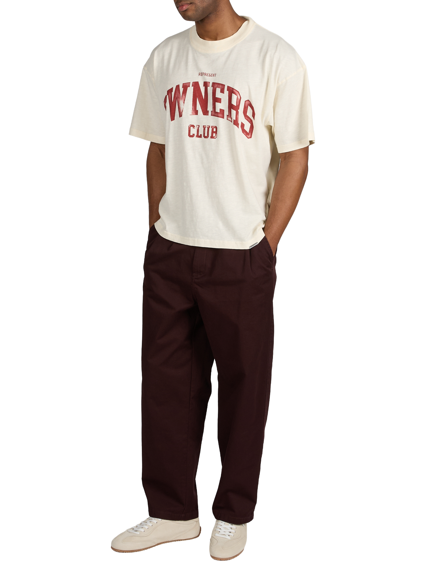 T-shirt col rond en coton REPRESENT Beige