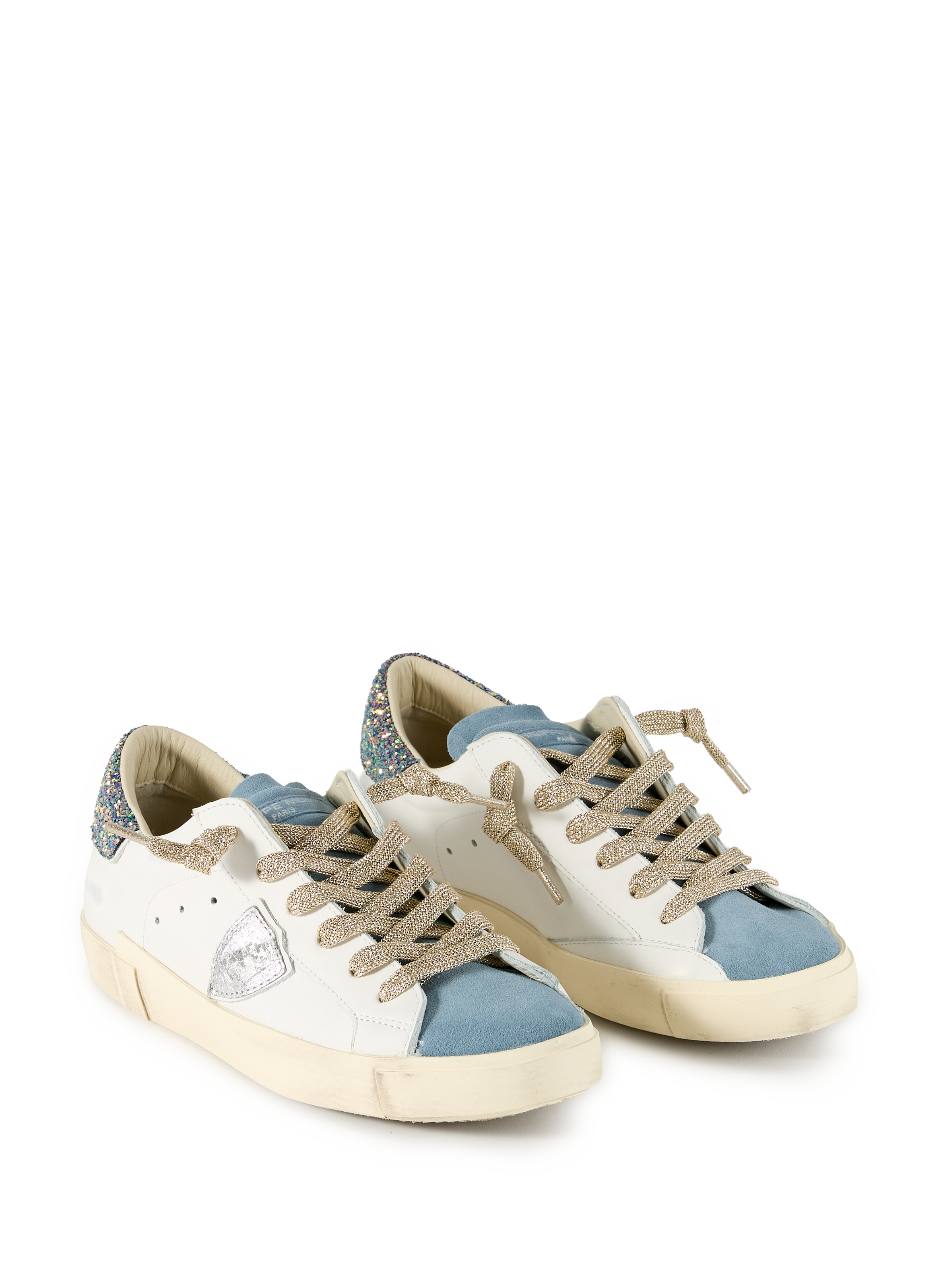 Bi-material leather sneakers PHILIPPE MODEL White