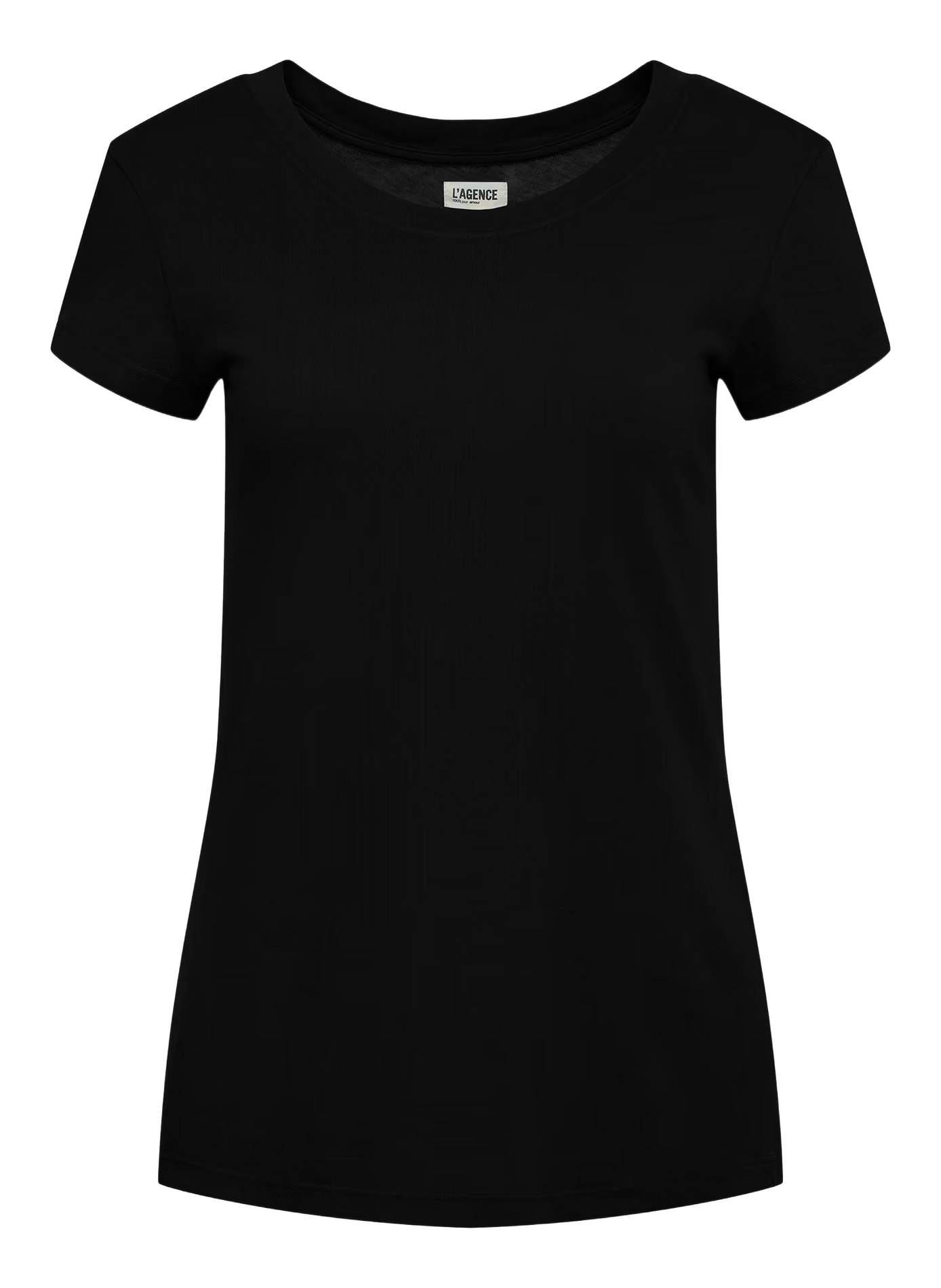 T-shirt à encolure dégagée en coton L'AGENCE Beige