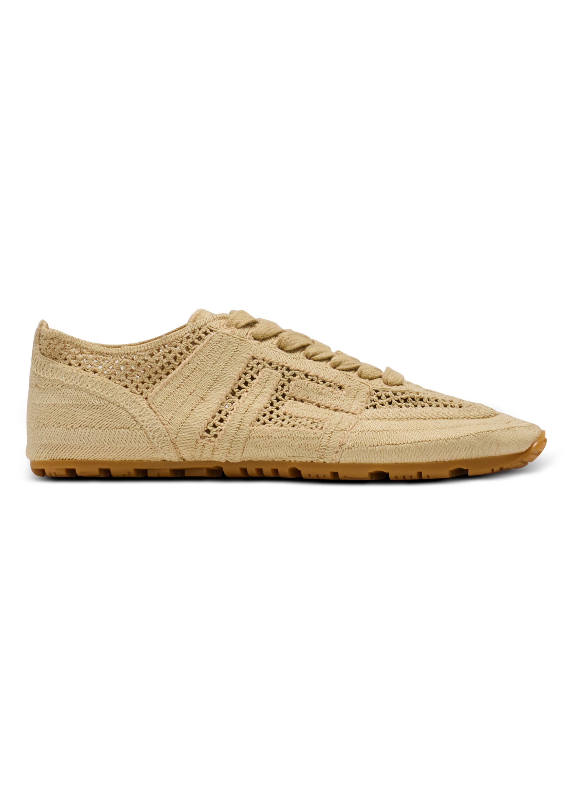 Baskets racer 45 en macramé BALMAIN Beige