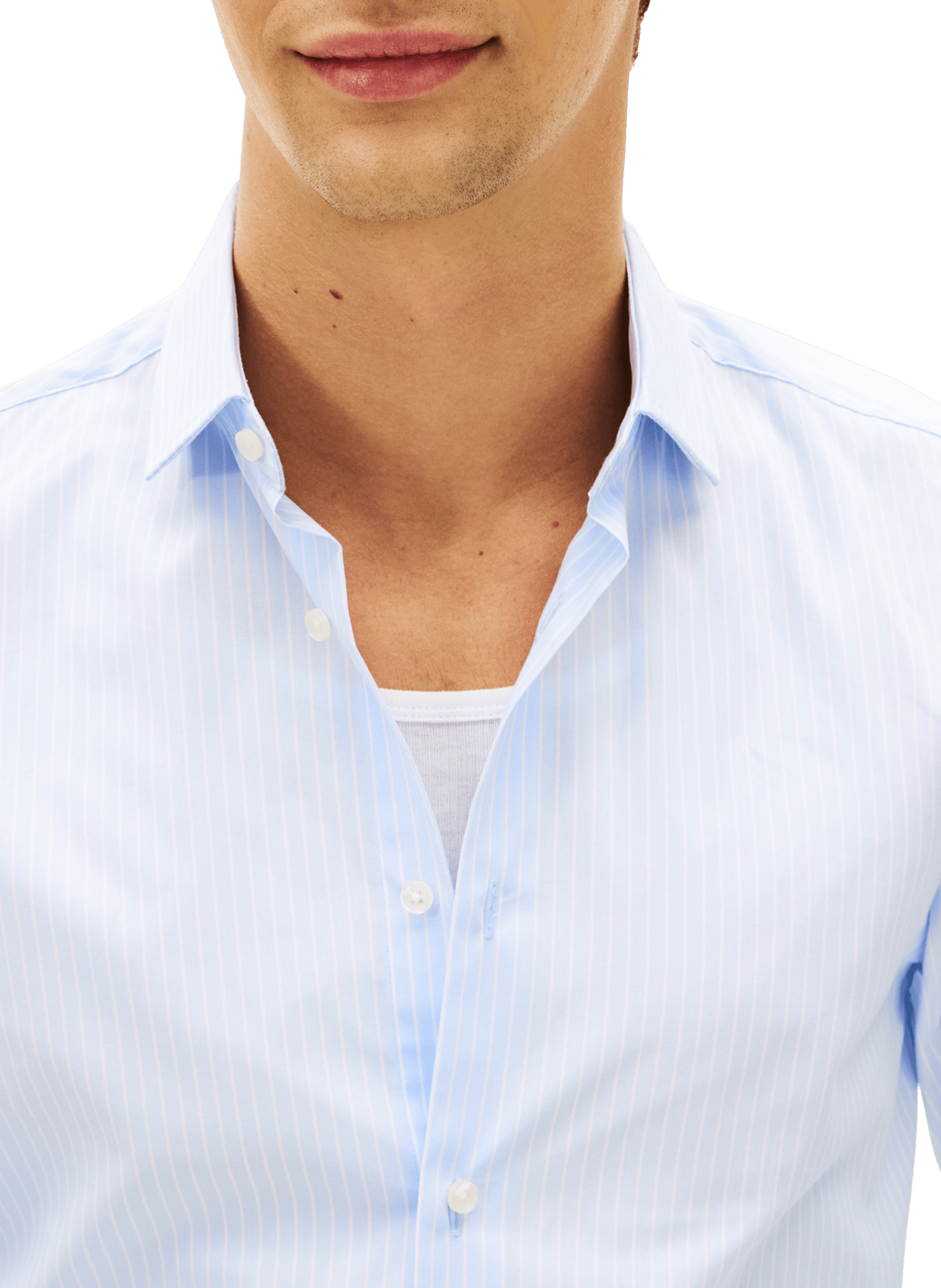 Chemise rayée en coton mélangé TOMMY HILFIGER Bleu