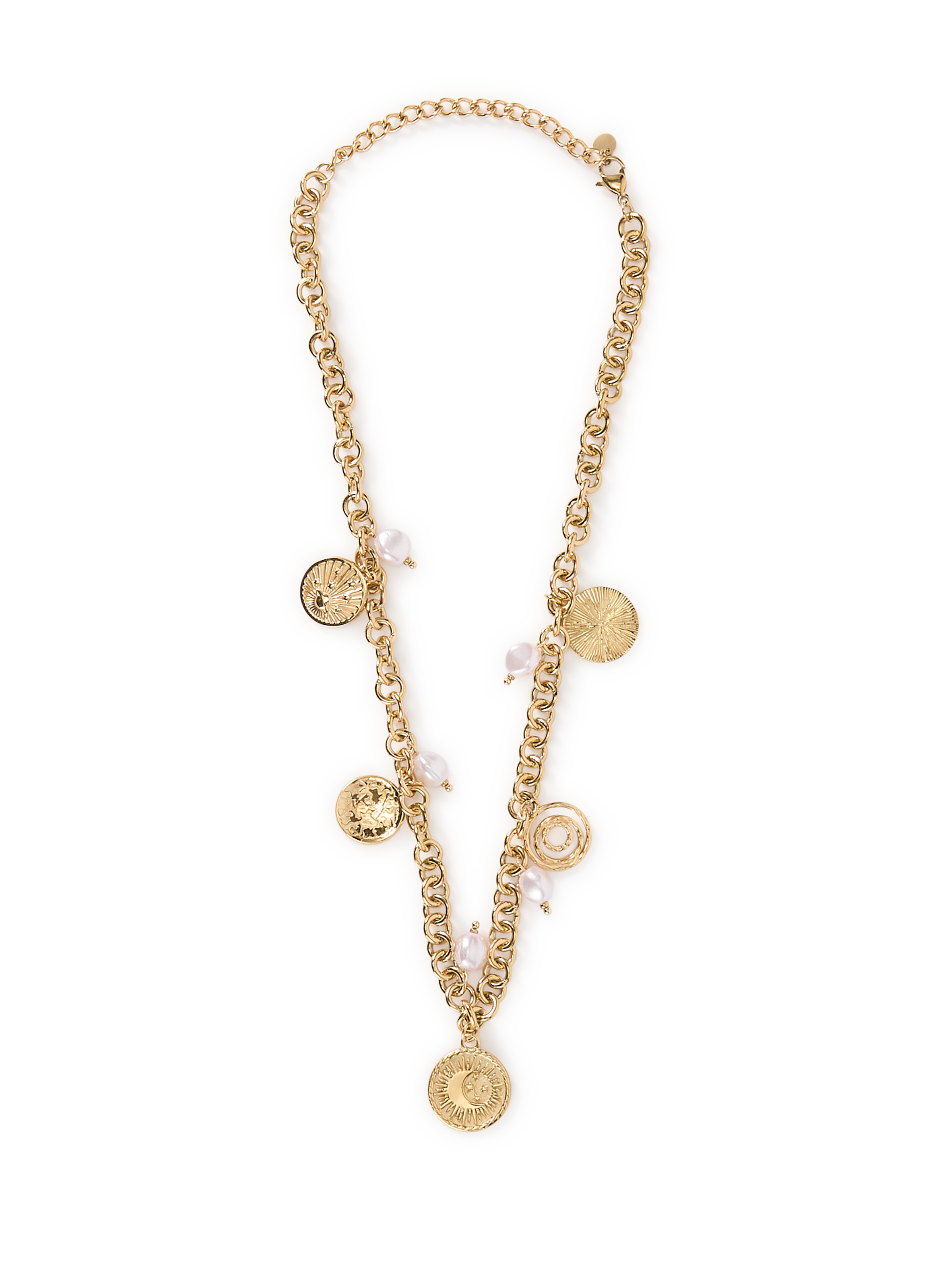 Collier charms ronds et nacres AU PRINTEMPS PARIS Doré