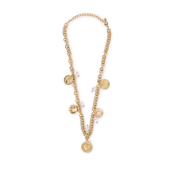 Collier charms ronds et perles Collier charms ronds et perles