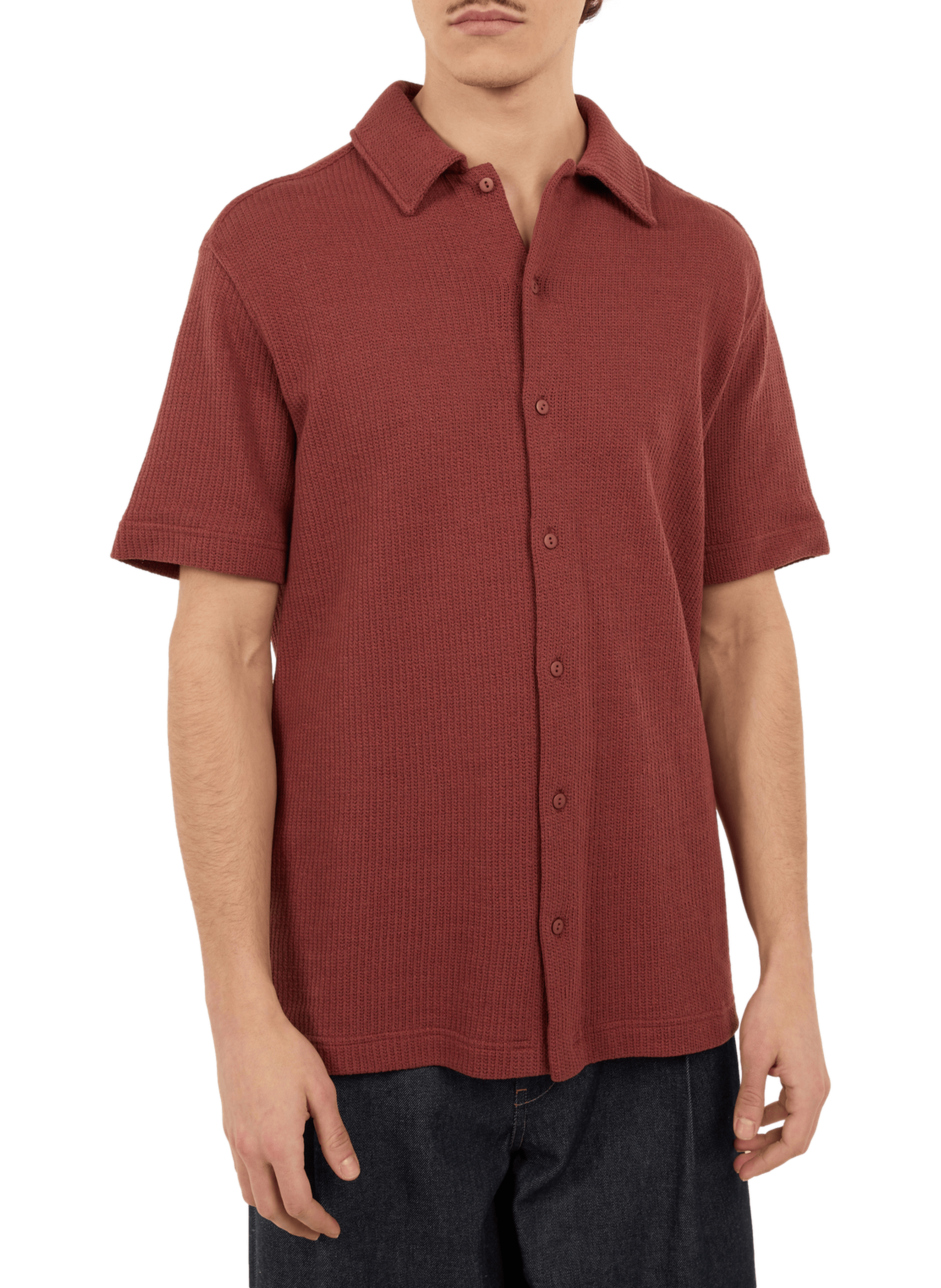 Cotton eyelet shirt SAISON 1865 Brown