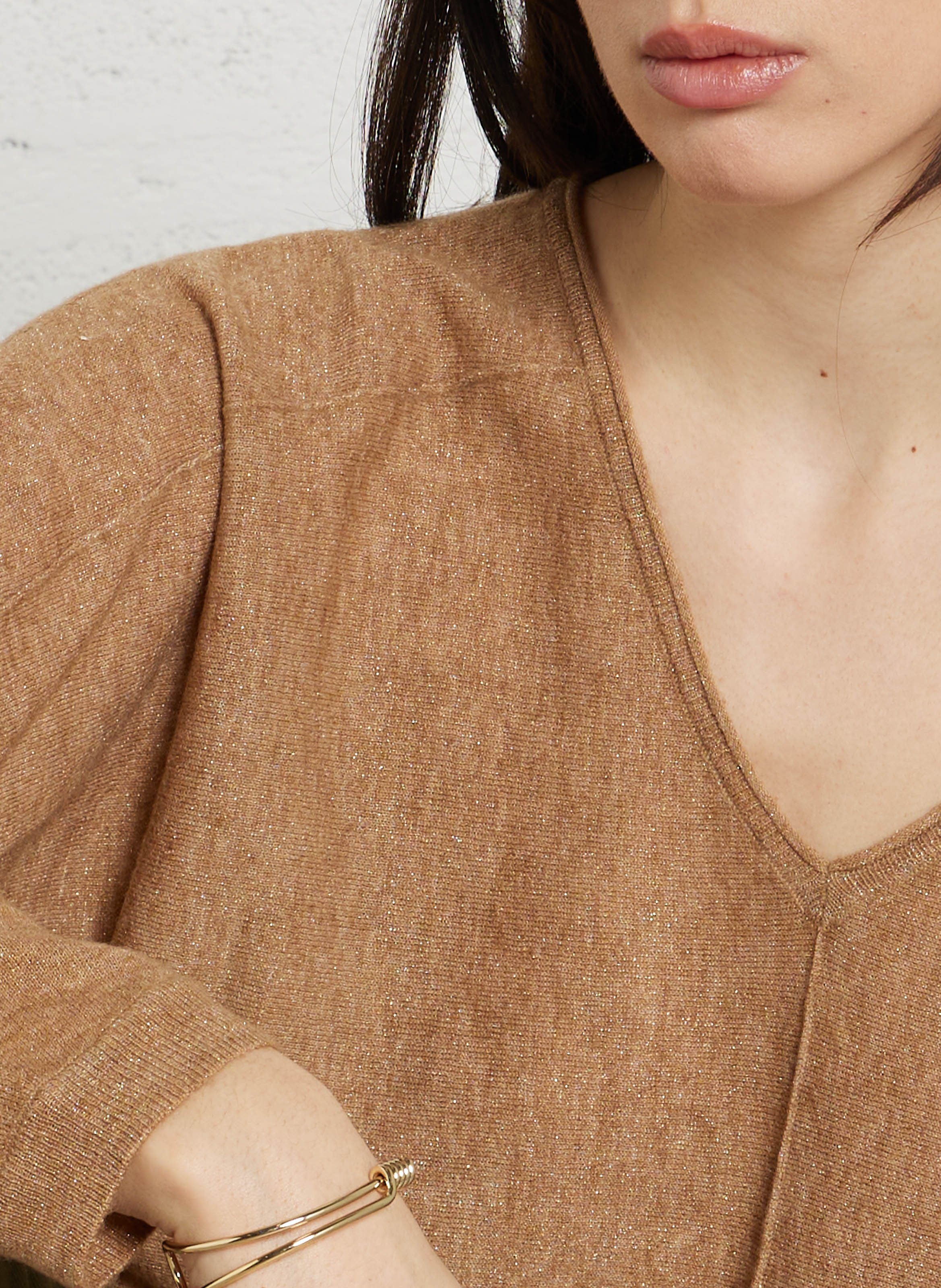 Pull ample col v en laine mélangée pitt MAISON 123 Beige