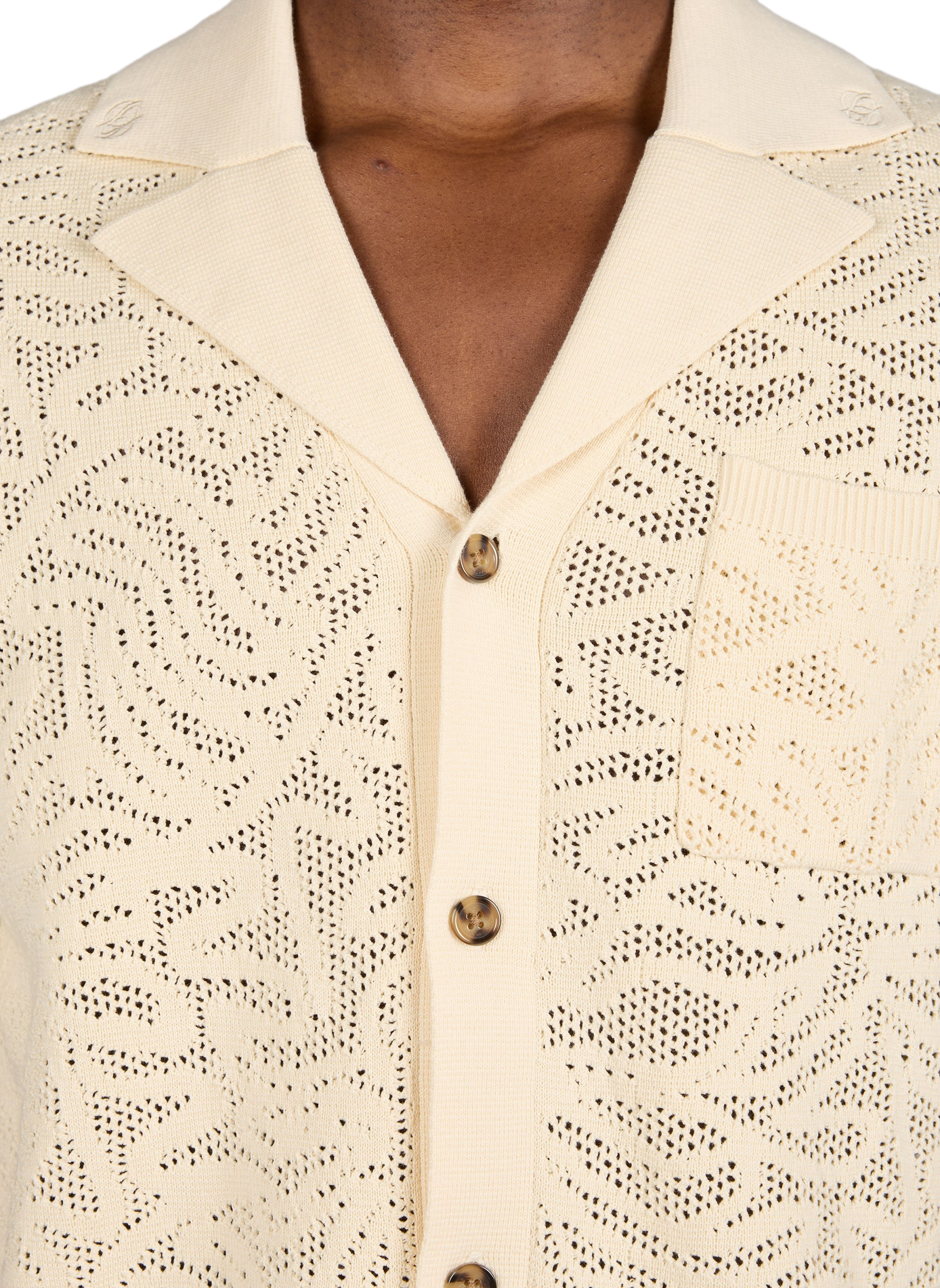 Chemise ajourée en coton DROLE DE MONSIEUR Beige