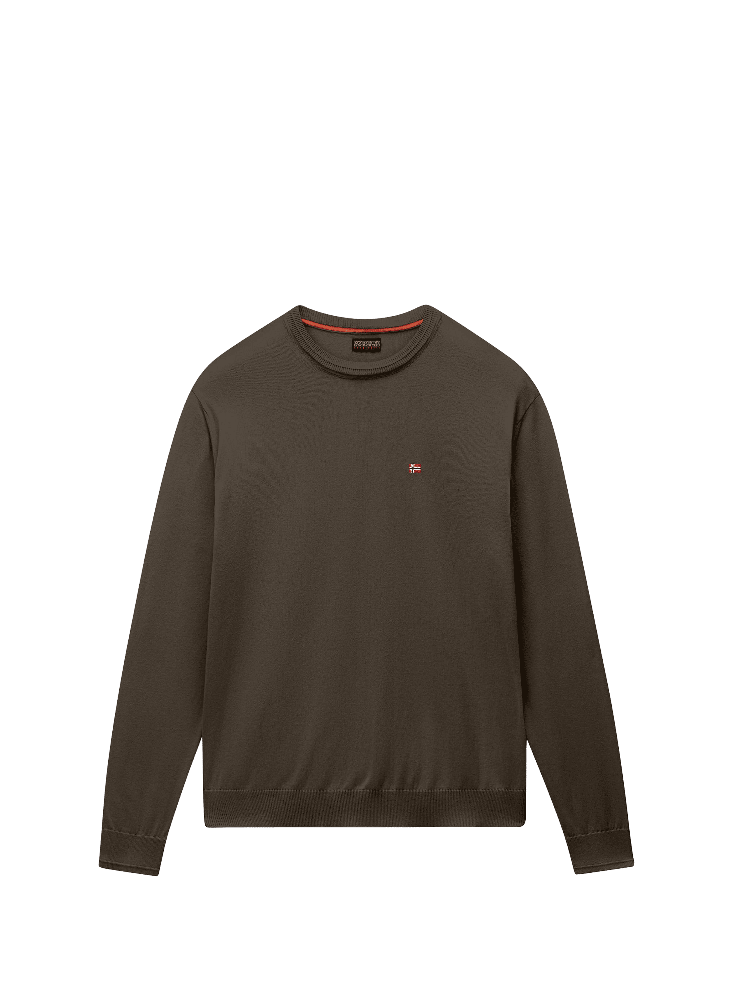 Pull droit Decatur 2.0 à logo brodé en coton NAPAPIJRI Kaki