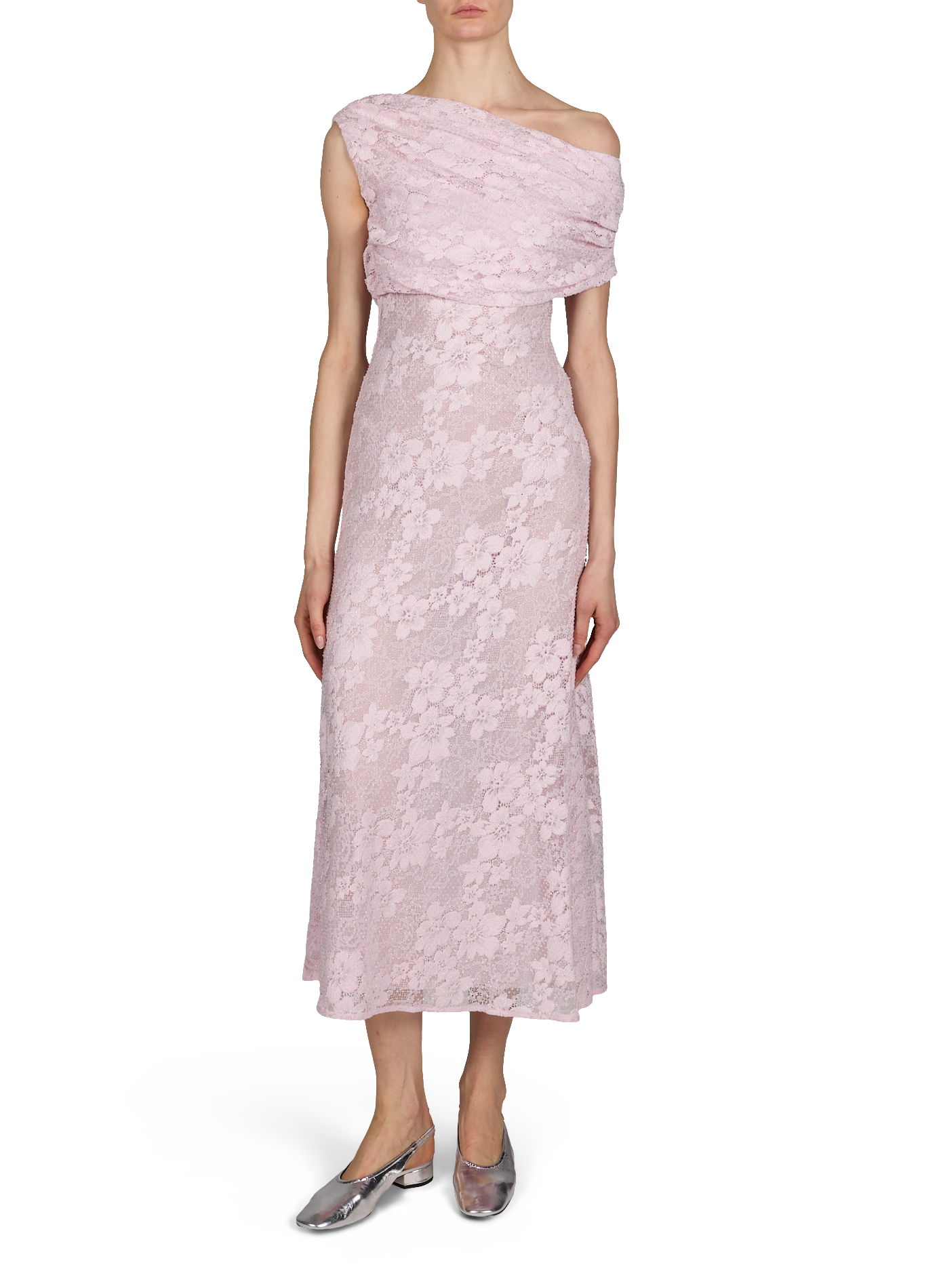 Robe midi en dentelle florale SELF PORTRAIT Rose