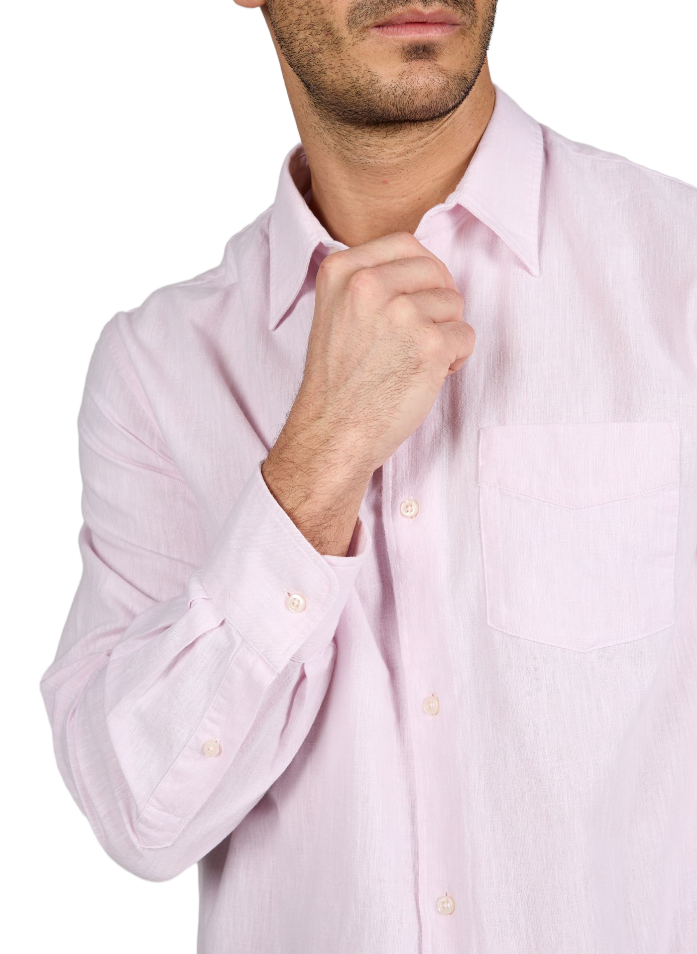 Camisa recta de algodón con botones OFFICINE GENERALE Rosa