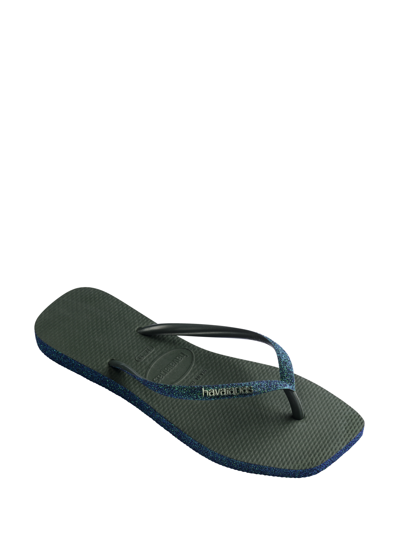Tongs Slim Square Sparkle à brides scintillantes HAVAIANAS Kaki