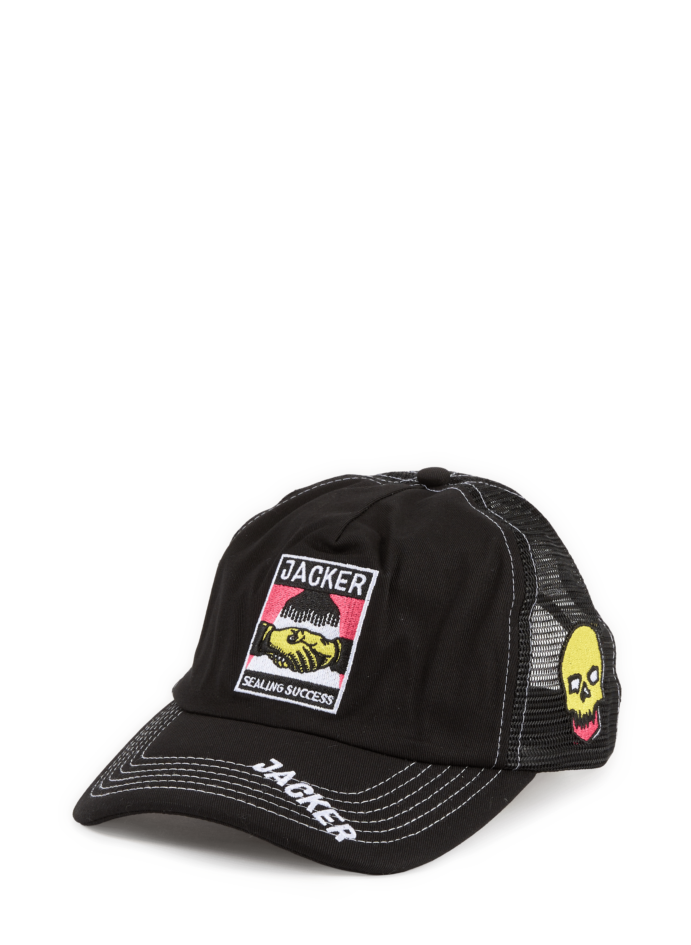 Casquette Deal Trucker brodée en mesh JACKER. Noir