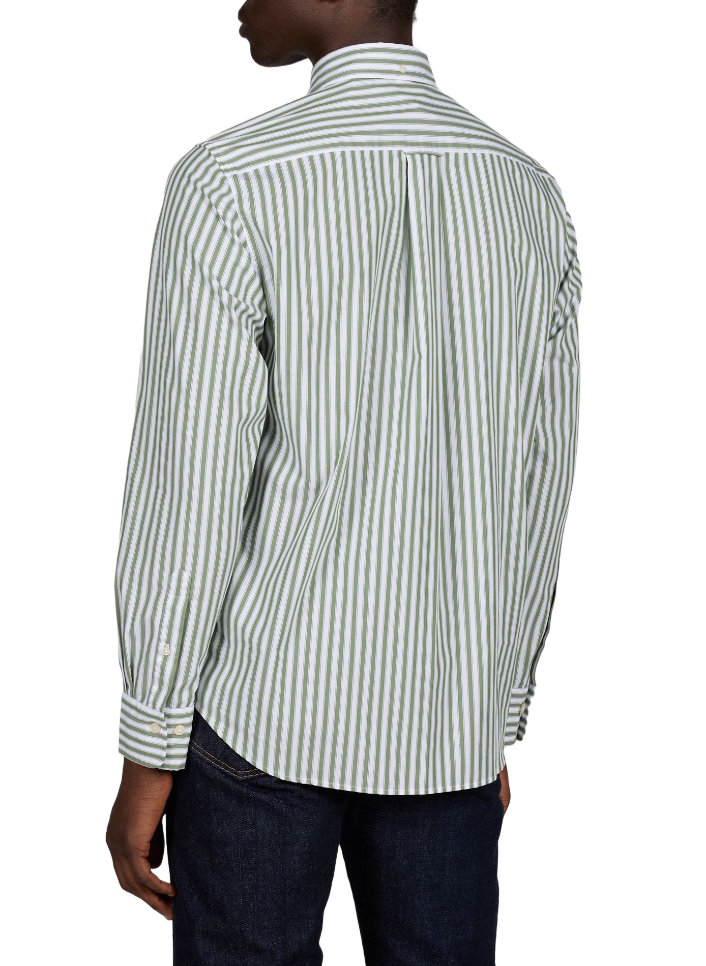 Chemise droite à rayures en coton  GANT Vert