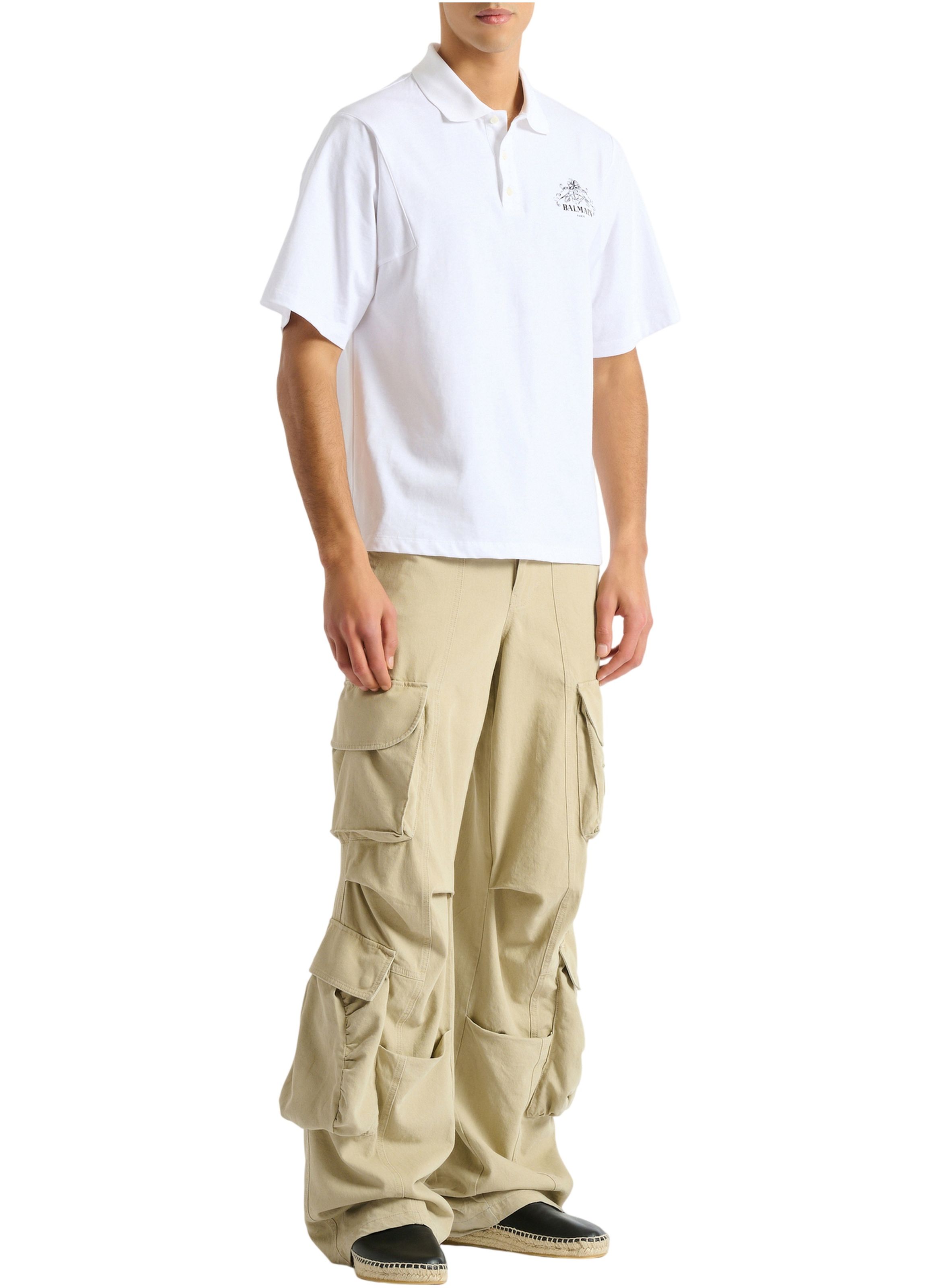 Polo balmain vine imprimé BALMAIN Blanc