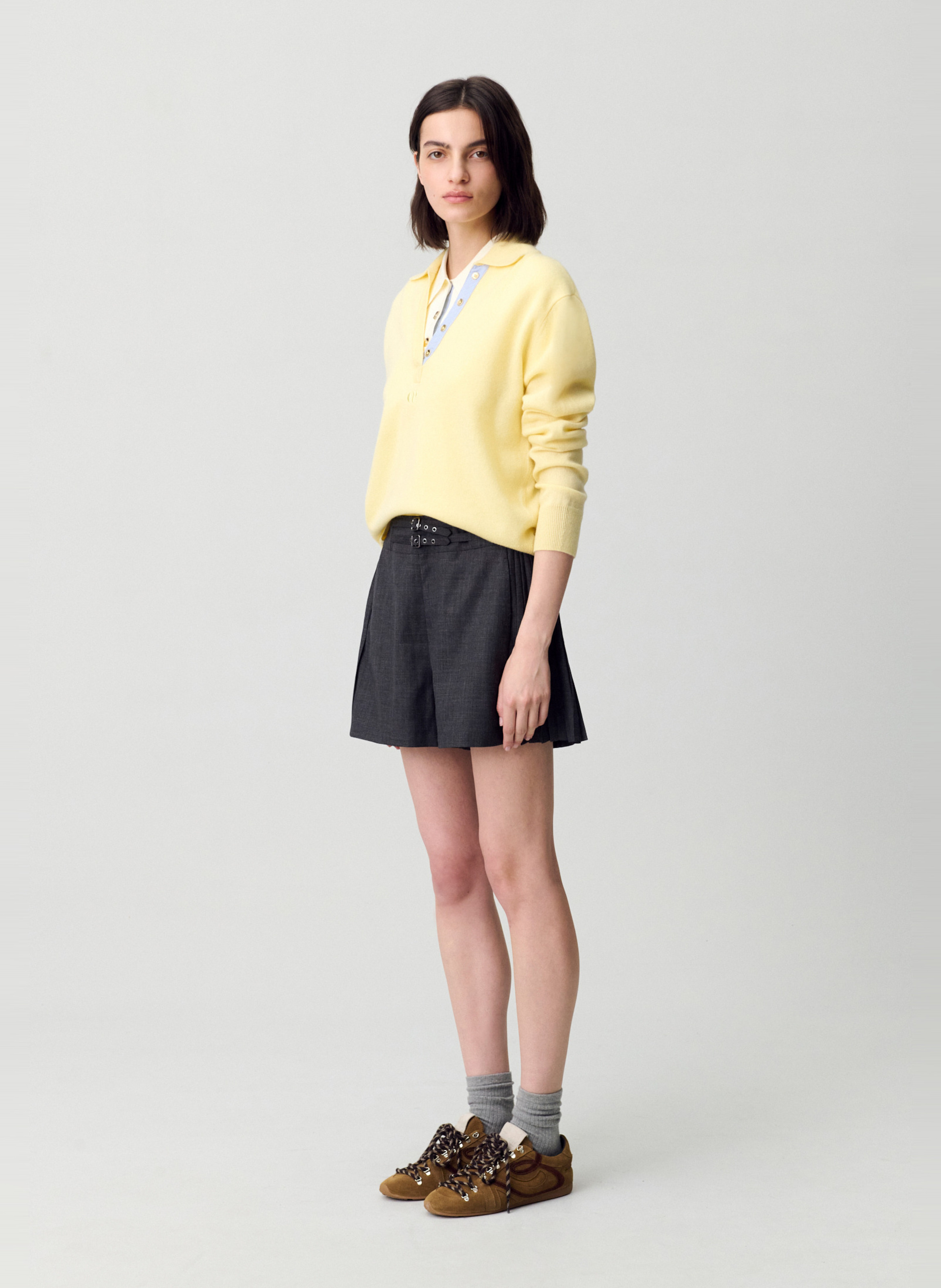 Short large à boucles erena CLAUDIE PIERLOT Gris