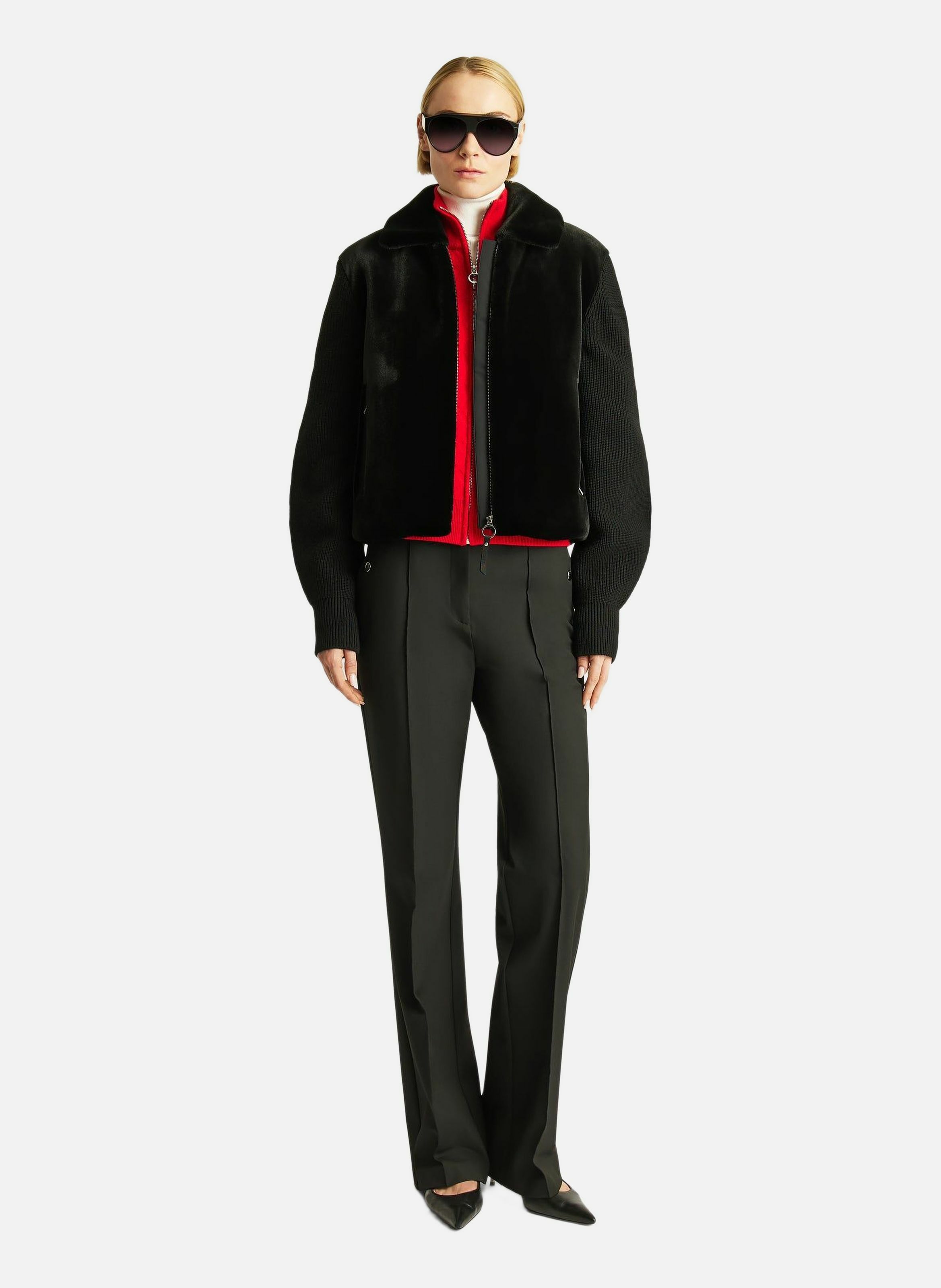 Veste paige col chemise coupe regular FUSALP Noir