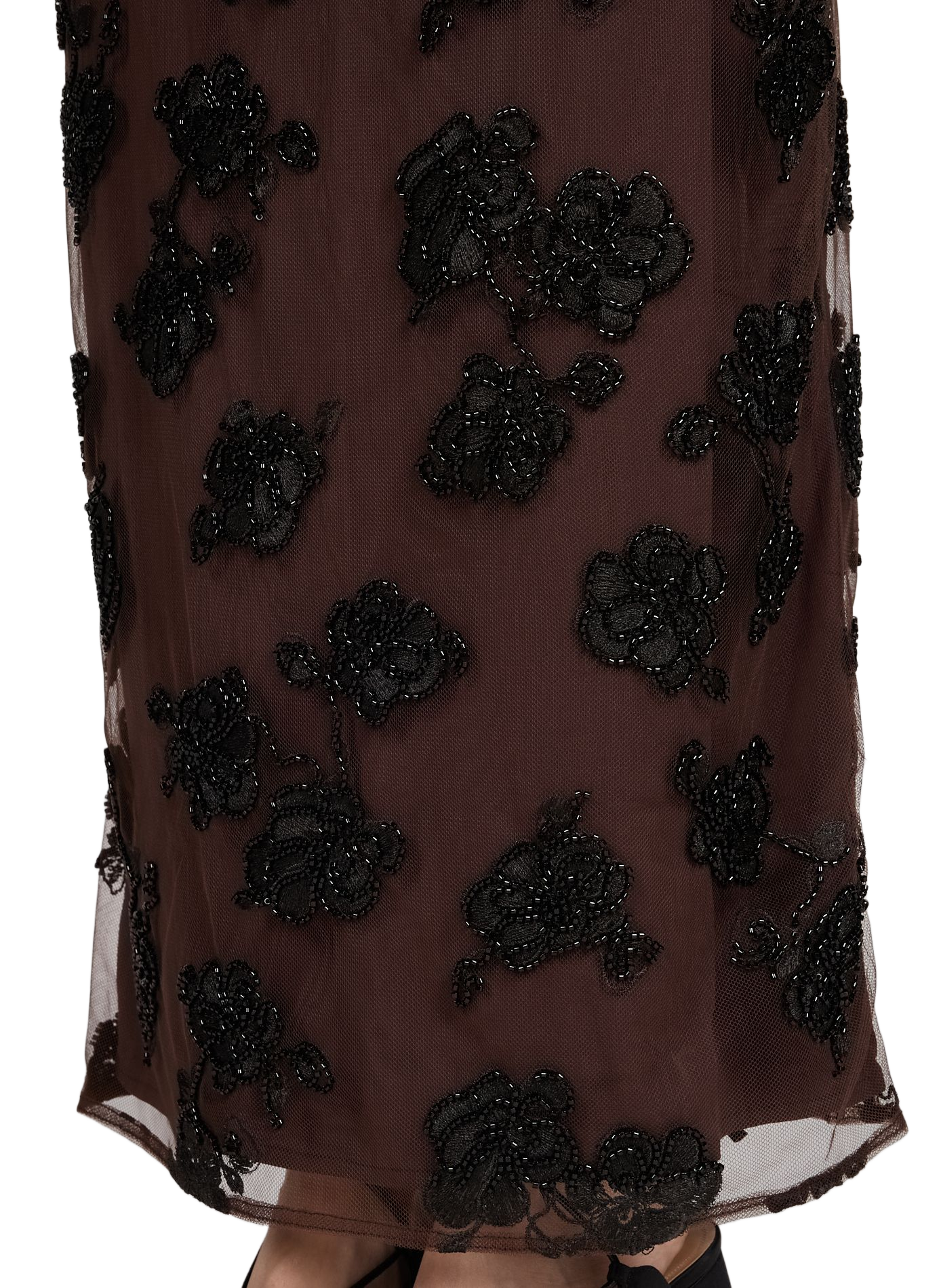 Vestido sin mangas con flores ROTATE Marrón