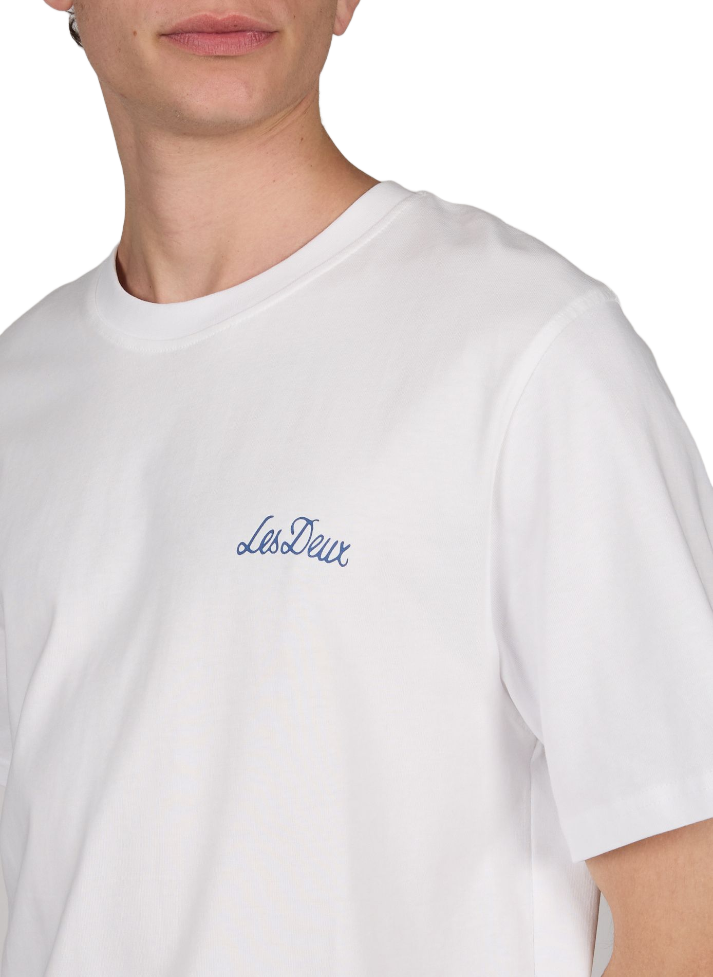 Straight printed cotton T-shirt LES DEUX White