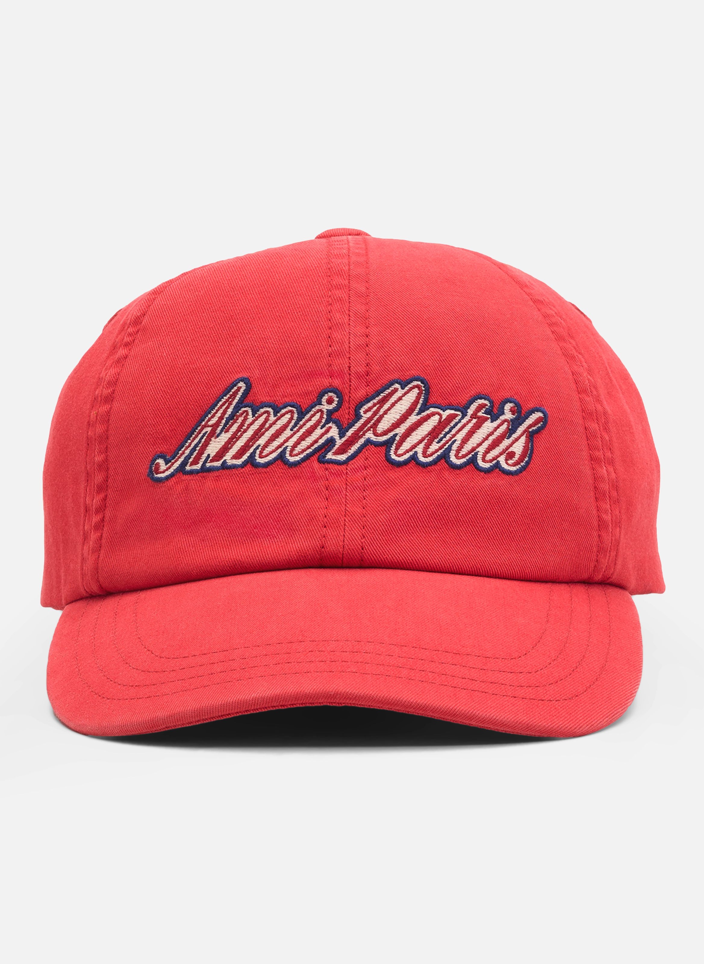 Casquette unisexe en coton broderie ami paris AMI PARIS Rouge