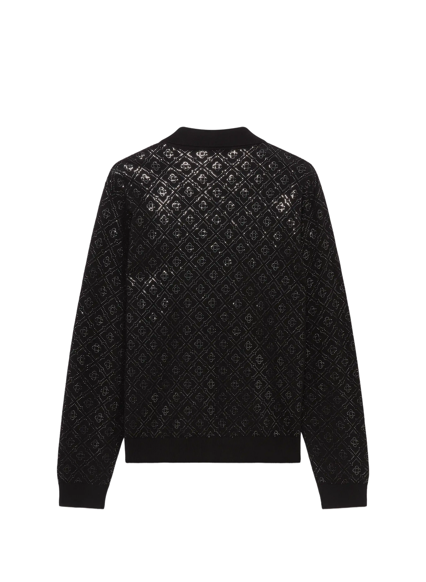 Polo manches longues à motif brillant en laine CASABLANCA PARIS Noir