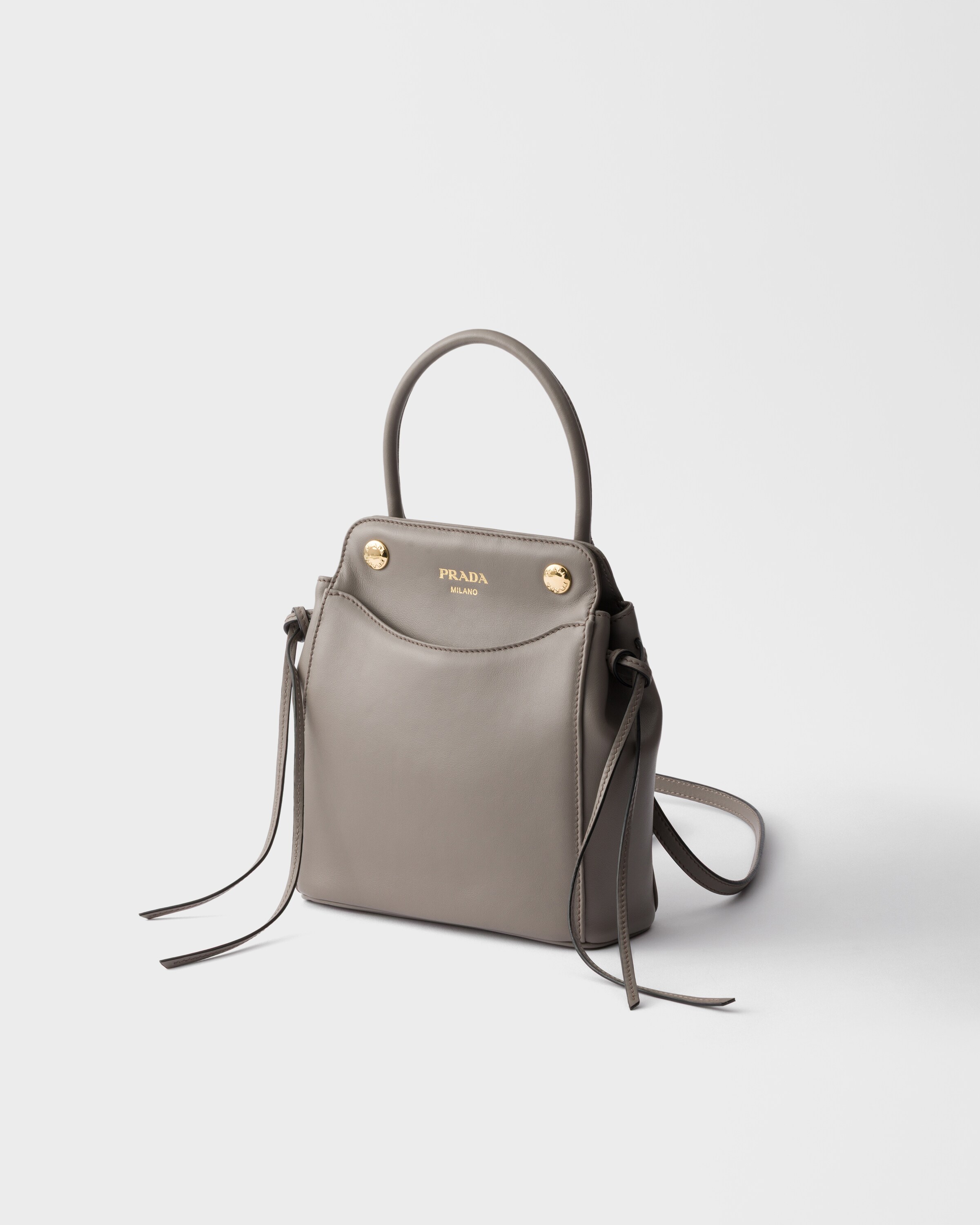 Mini sac à main prada carry en cuir PRADA Gris