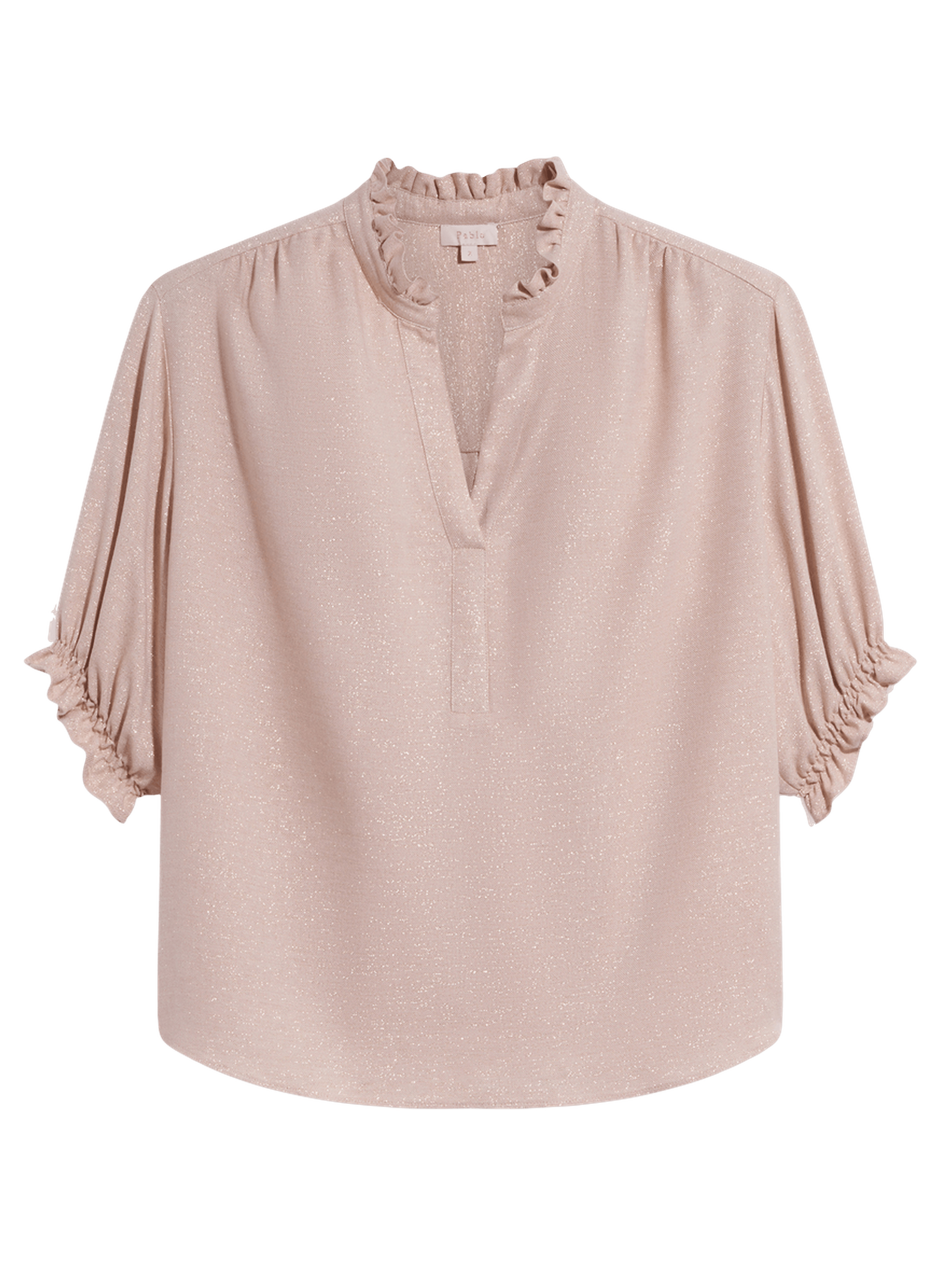 Blouse à volants et lurex doré - luce PABLO Beige