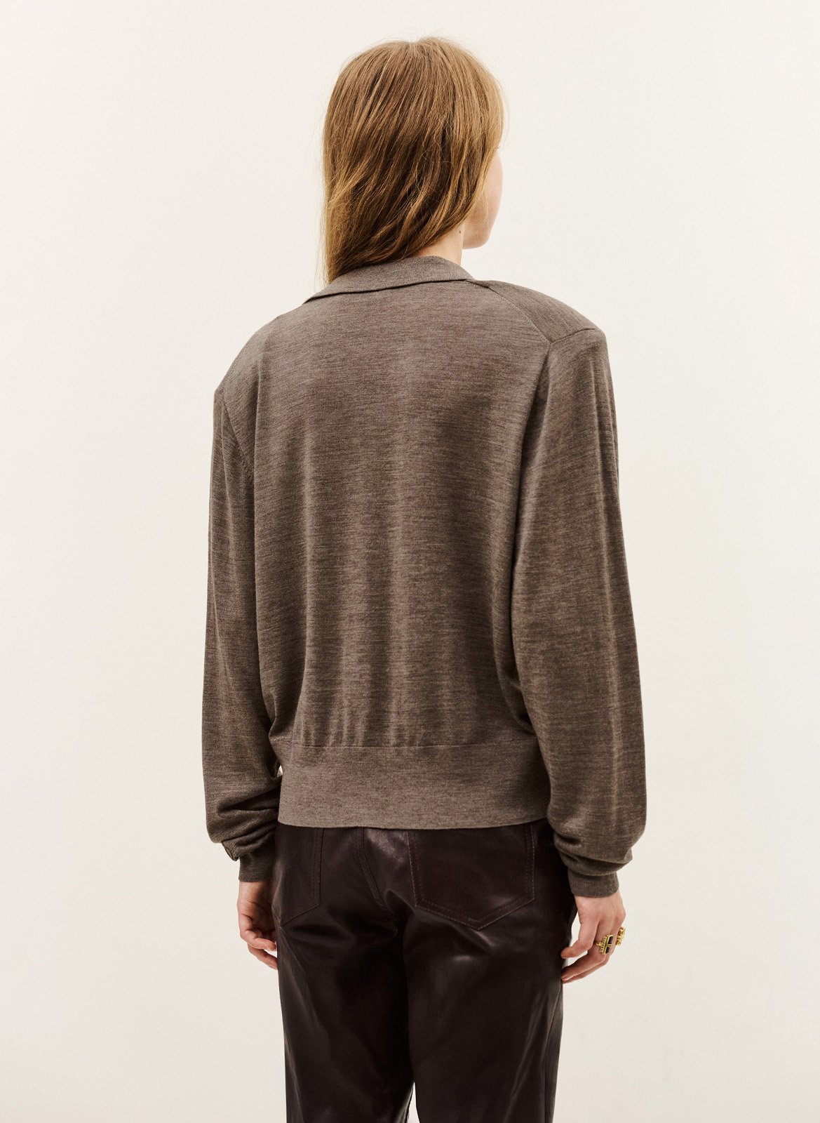Recht vest met klassieke kraag in wol boston BA&SH Beige