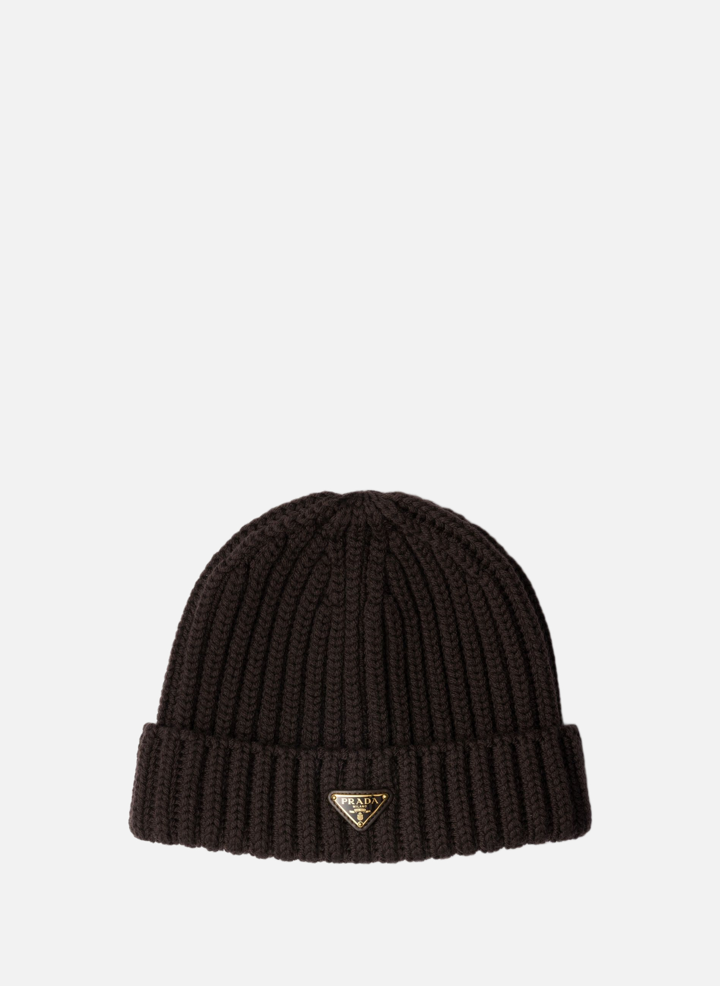 Bonnet en laine PRADA Marron