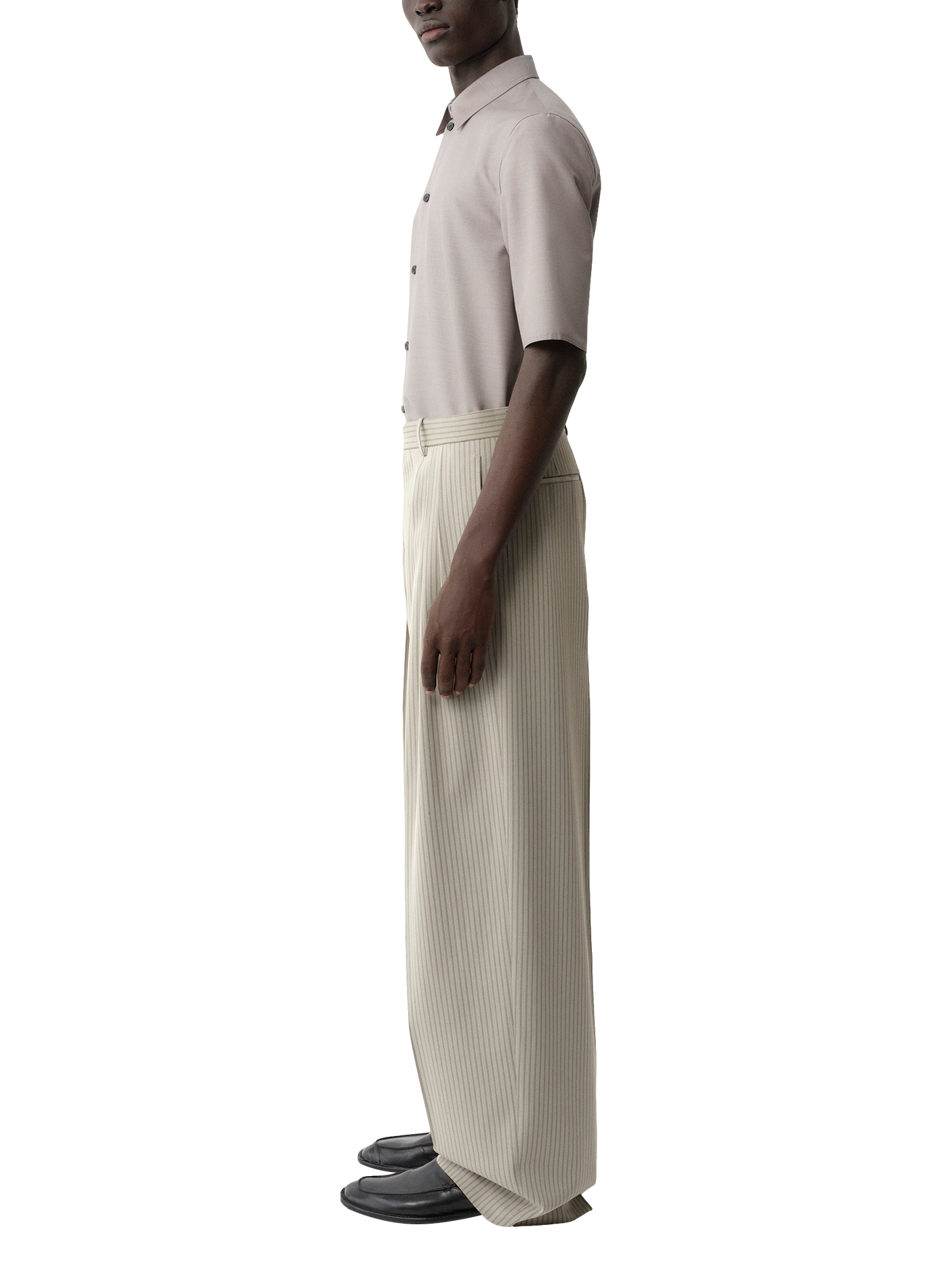 Baxter Striped Wide-Leg Pants CALVIN KLEIN COLLECTION Grey