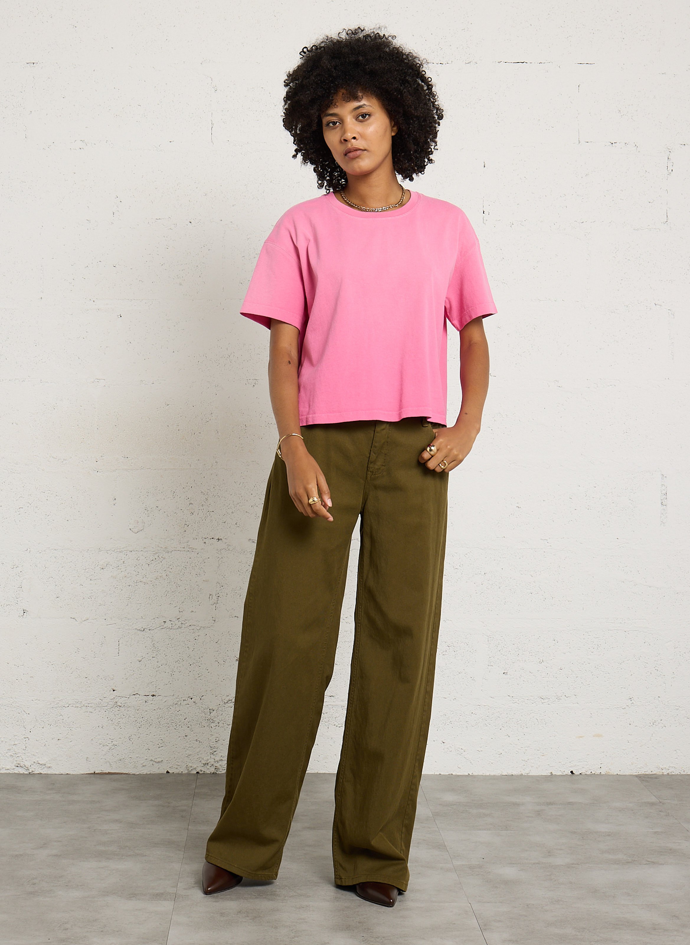 Tee-shirt ample uni afoma AMERICAN VINTAGE Rose