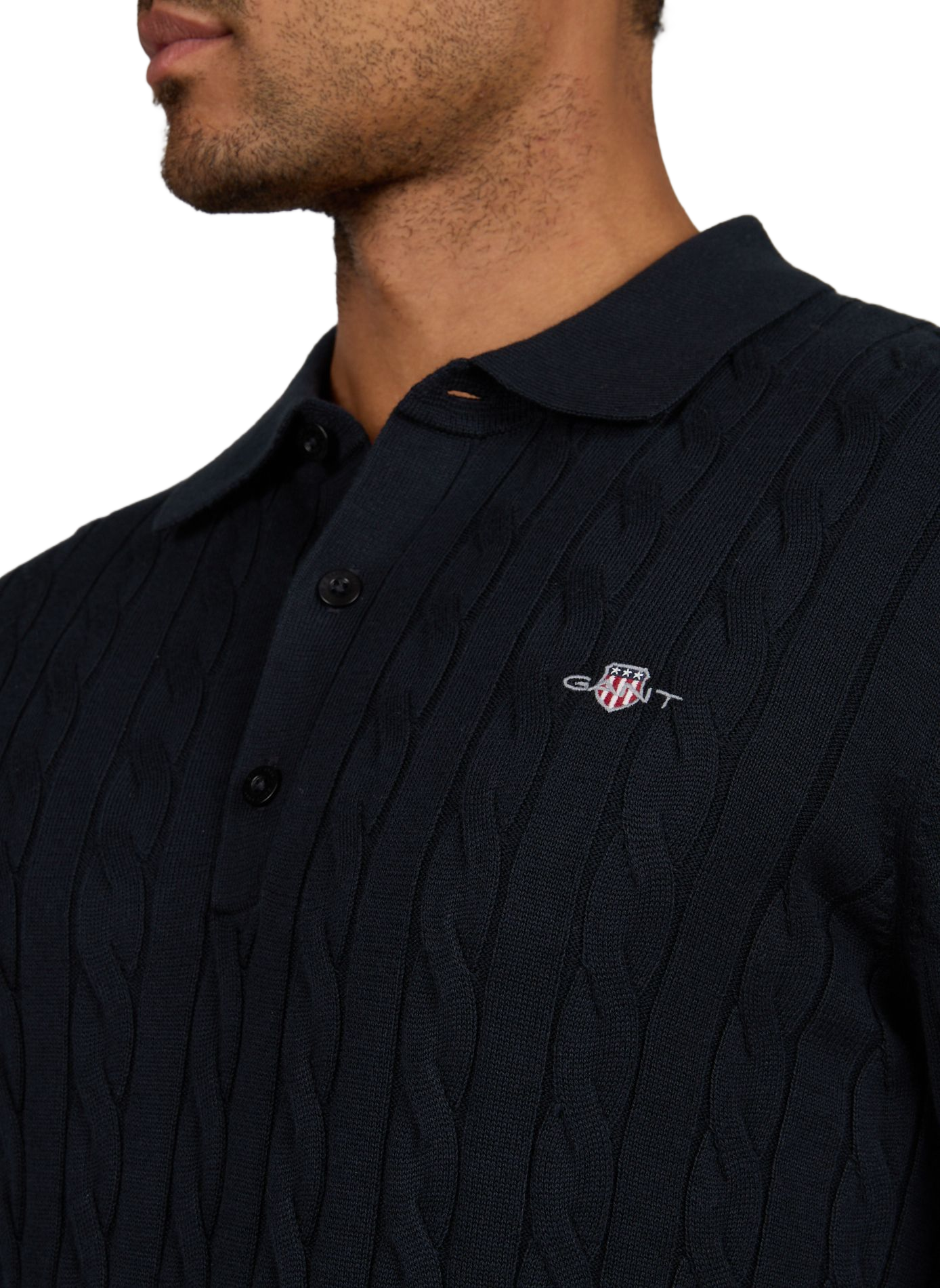 Pull à mailles torsadées en coton GANT Bleu