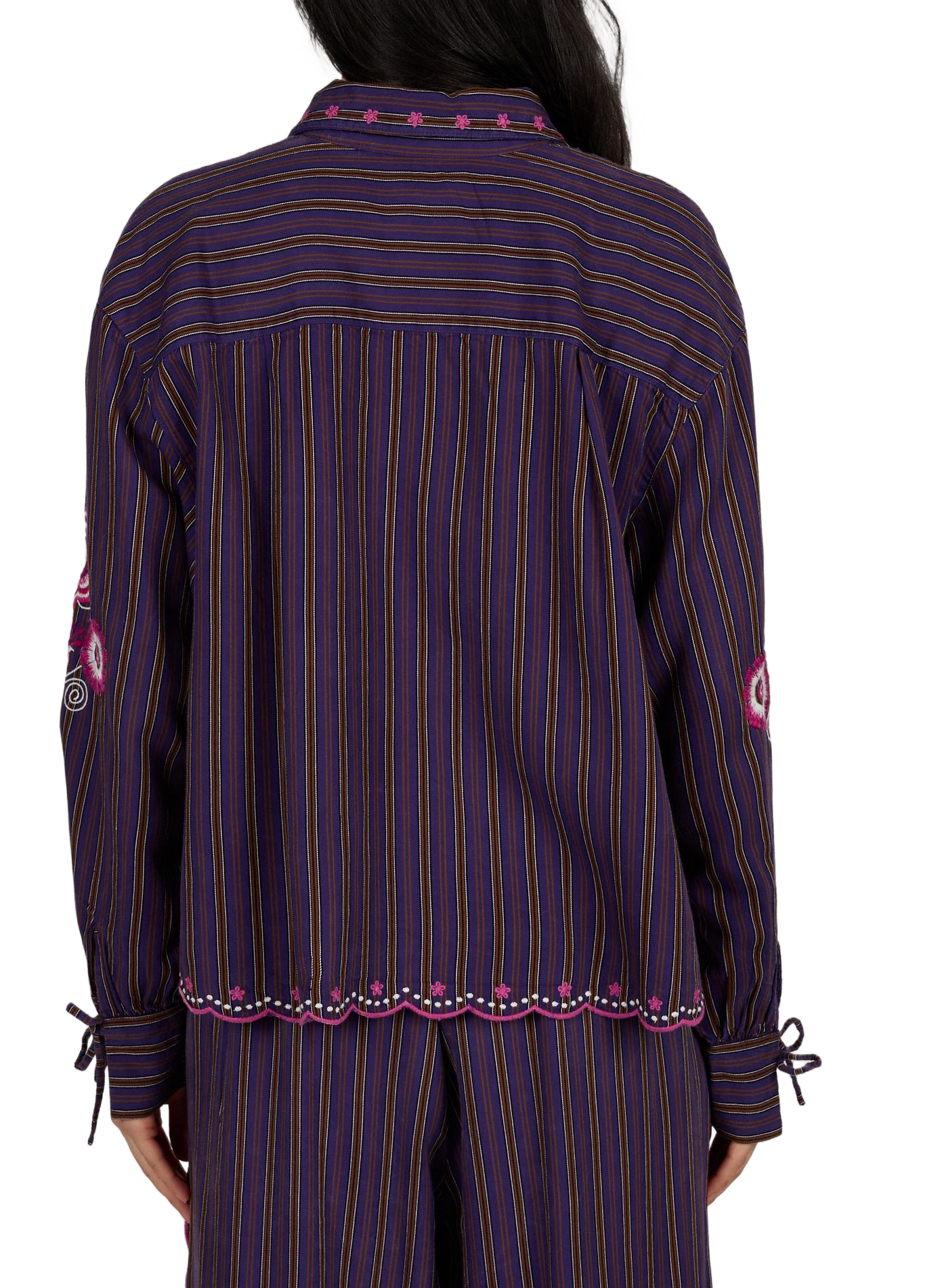 Weites Hemd mit Stickereien LOUISE MISHA Violett