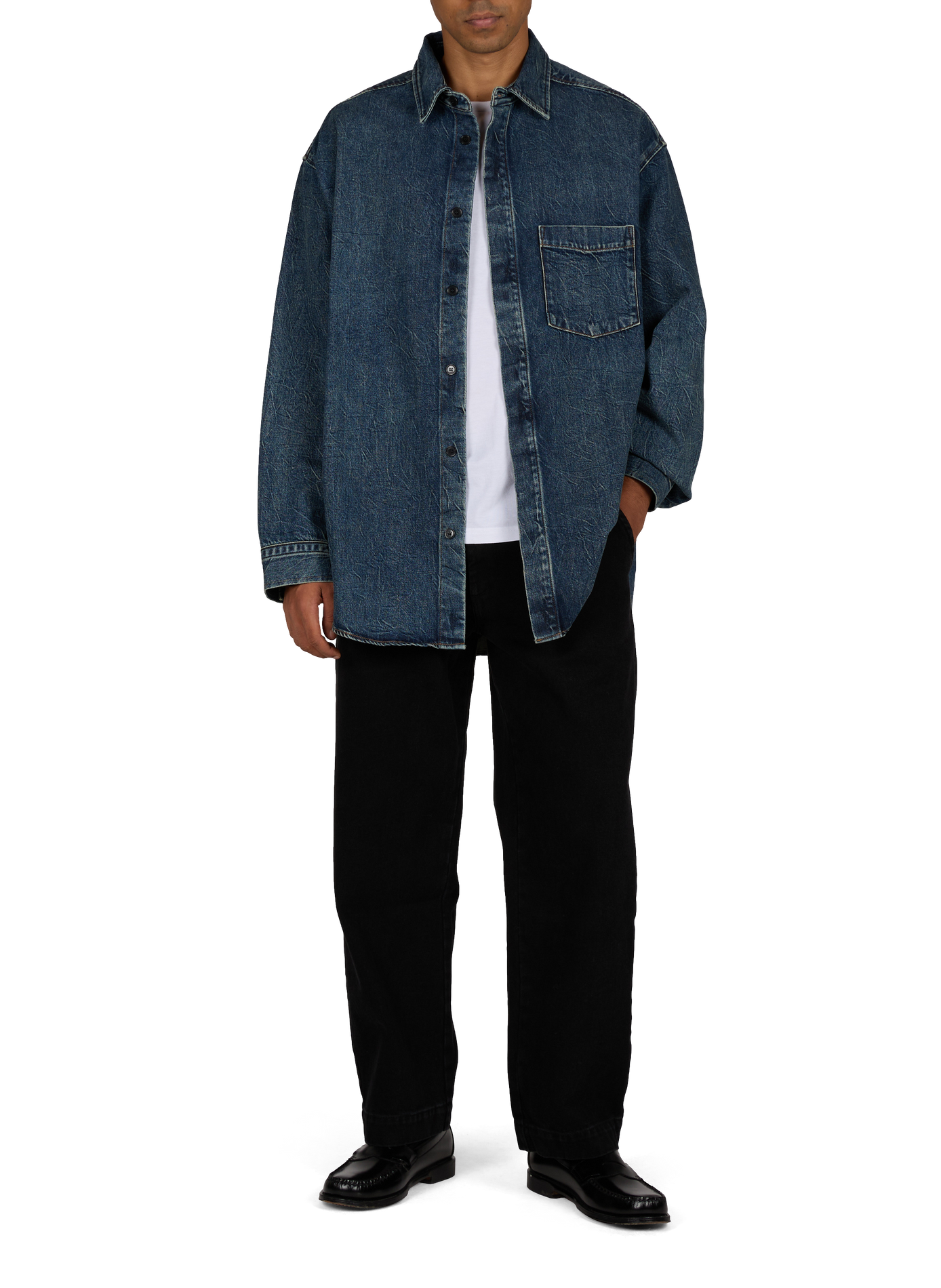 Chemise ample boutonnée en jean AGOLDE Bleu