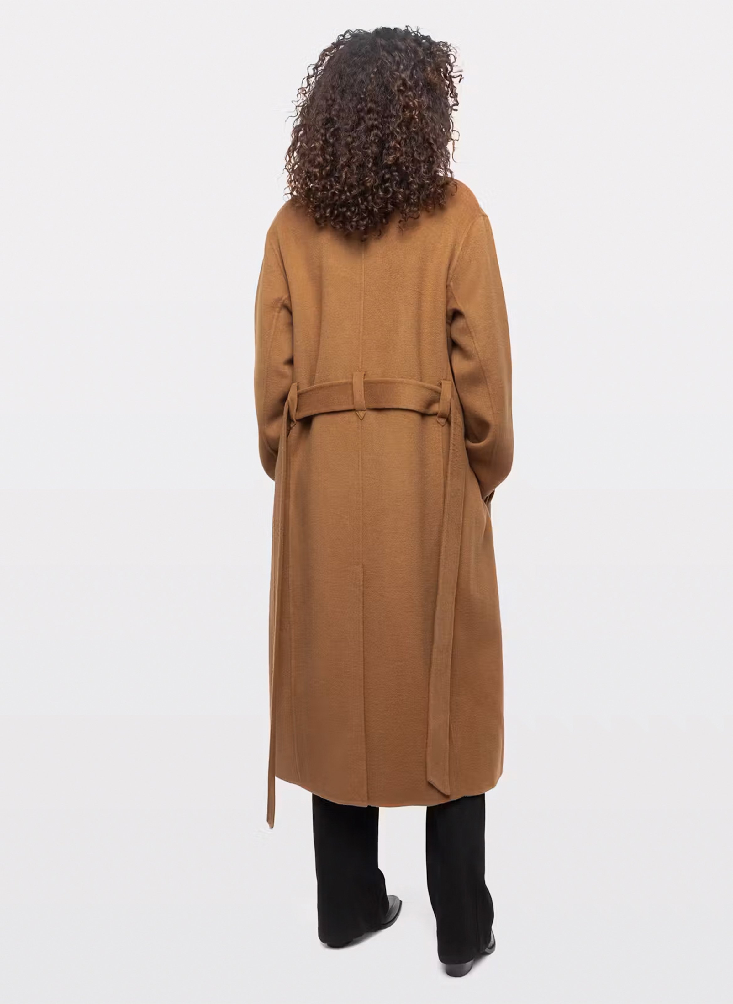 Lange jas met ceintuur van gemengde gerecyclede wol Meli ZADIG&VOLTAIRE Beige