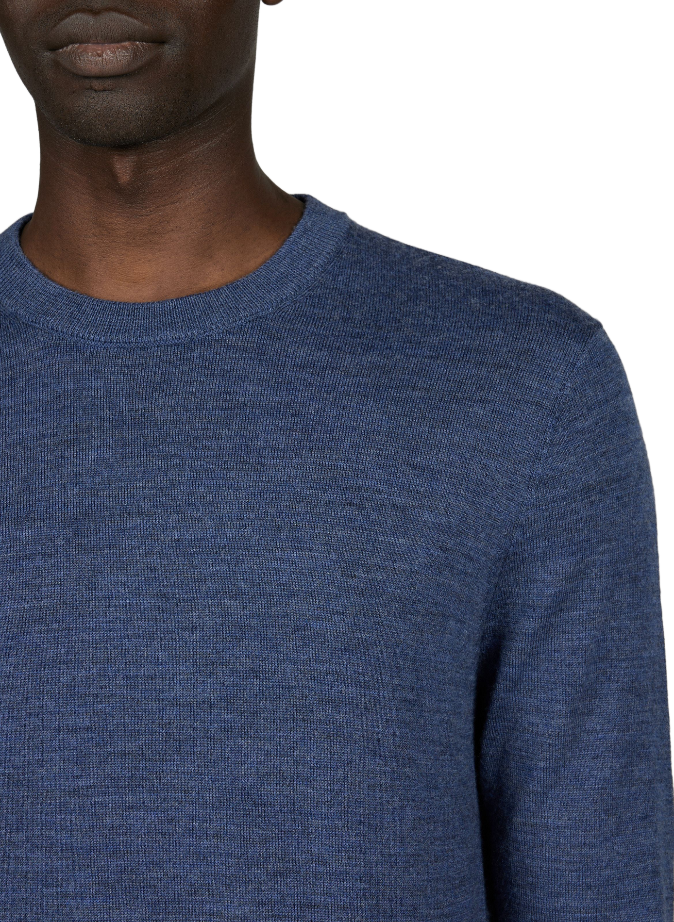 Pull droit en laine KNOWLEDGE COTTON Bleu