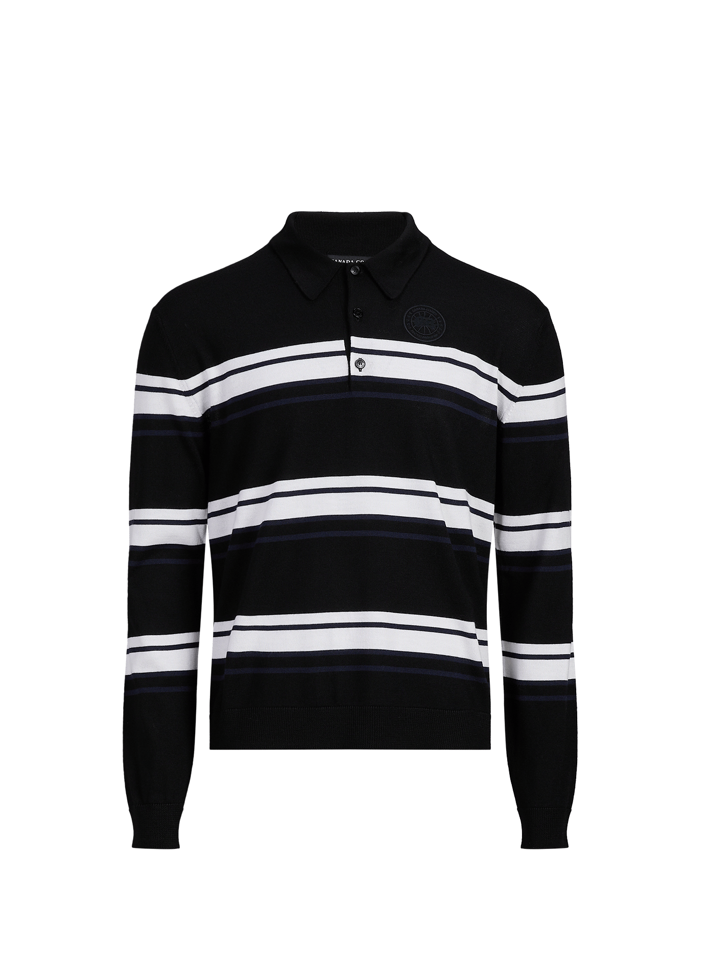 PETITOT striped wool polo sweater CANADA GOOSE Black