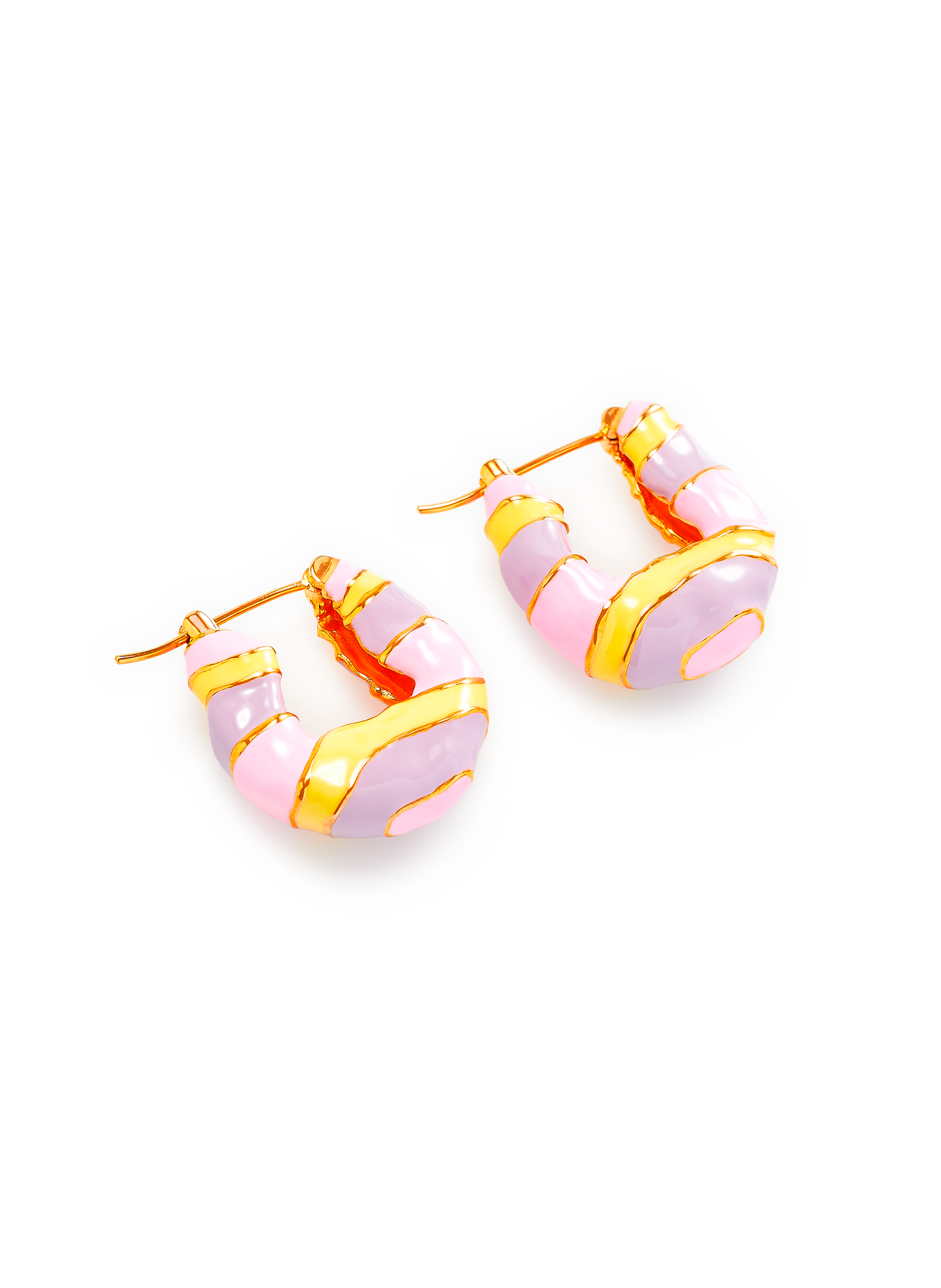 Créoles Wave en laiton plaqué or