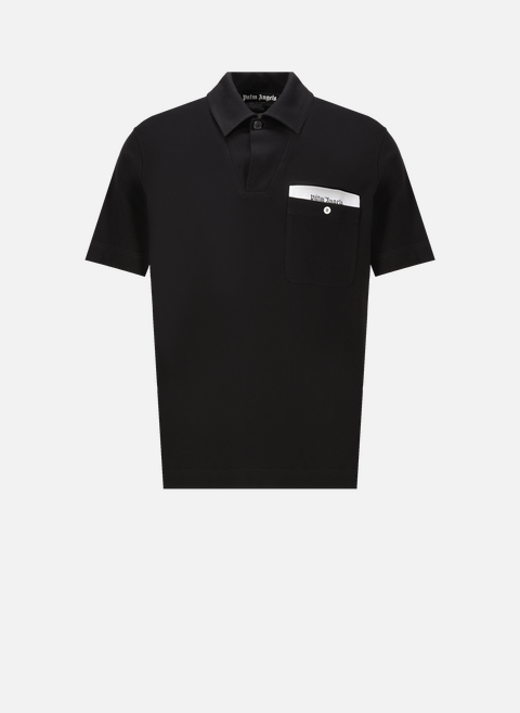 Cotton Polo shirt BlackPALM ANGELS 
