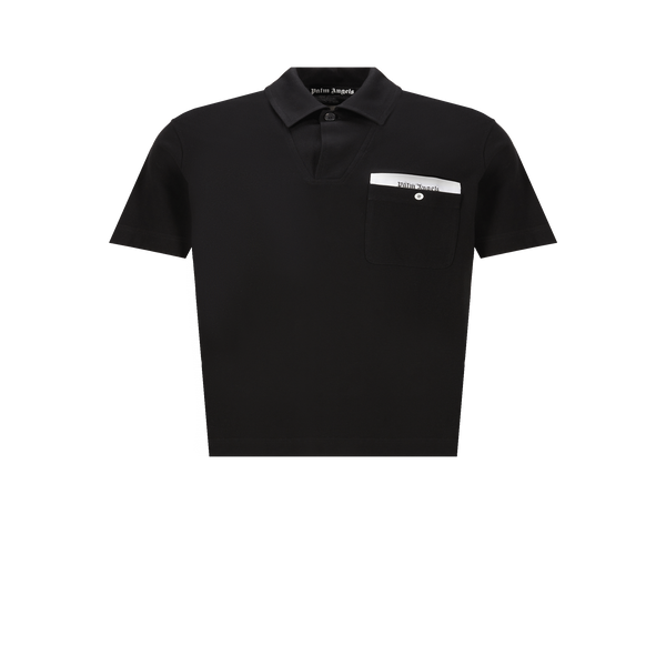 Palm Angels Cotton Polo Shirt In Black