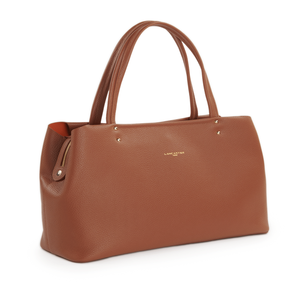 Lancaster Leather Tote Bag In Brown