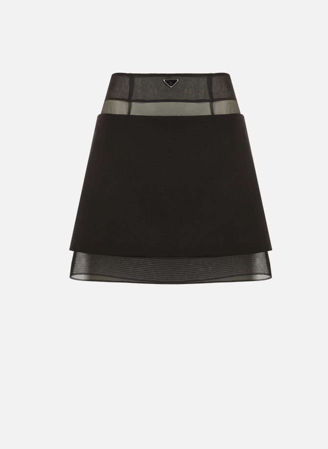 Bi-material mini skirt  PRADA