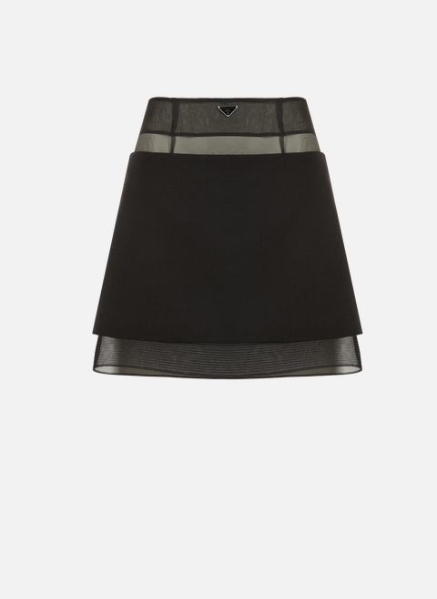 Short bi-material skirt BlackPRADA 