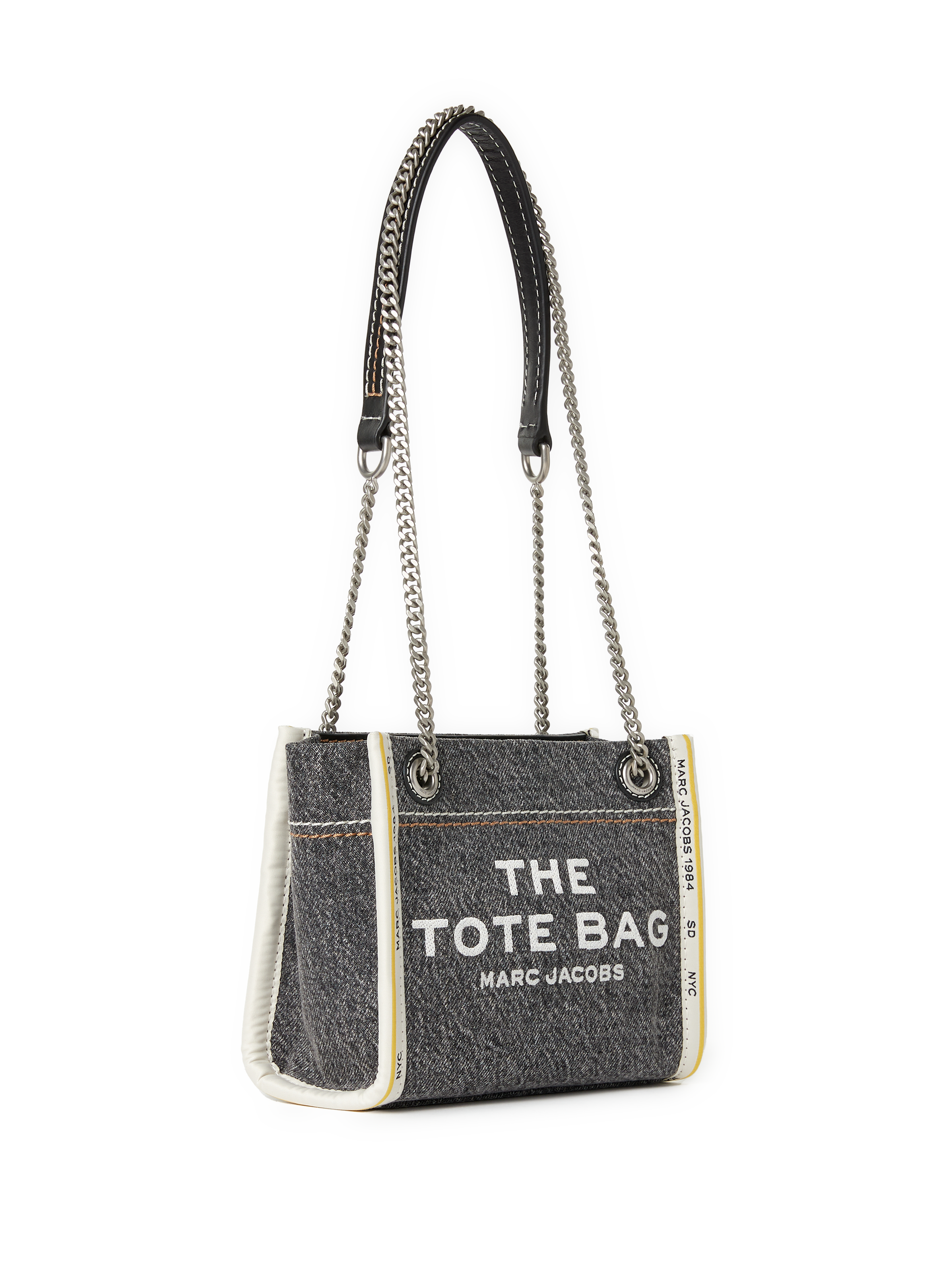 Sac cabas The Denim Chain Micro Tote Bag MARC JACOBS Noir