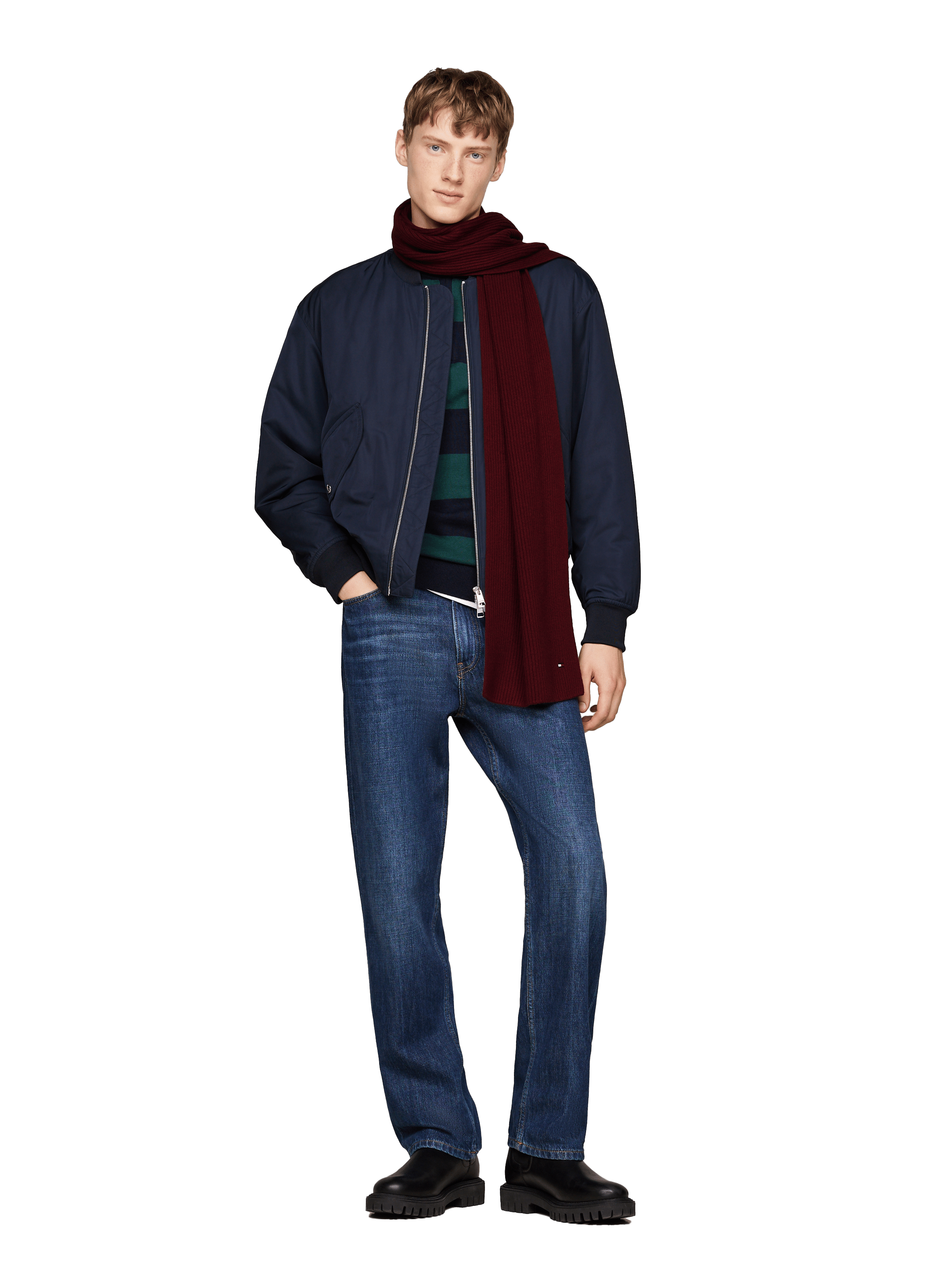 Echarpe en coton  TOMMY HILFIGER Rouge