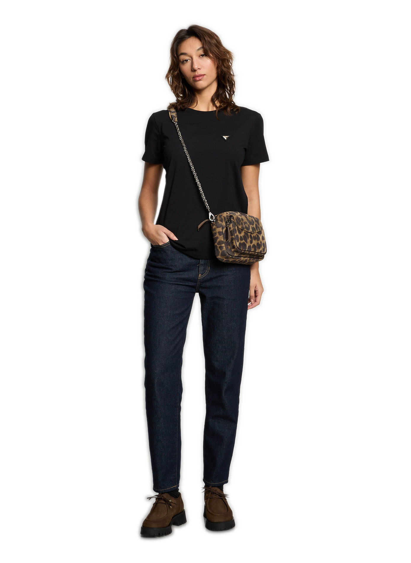 T-shirt en coton GUESS Noir