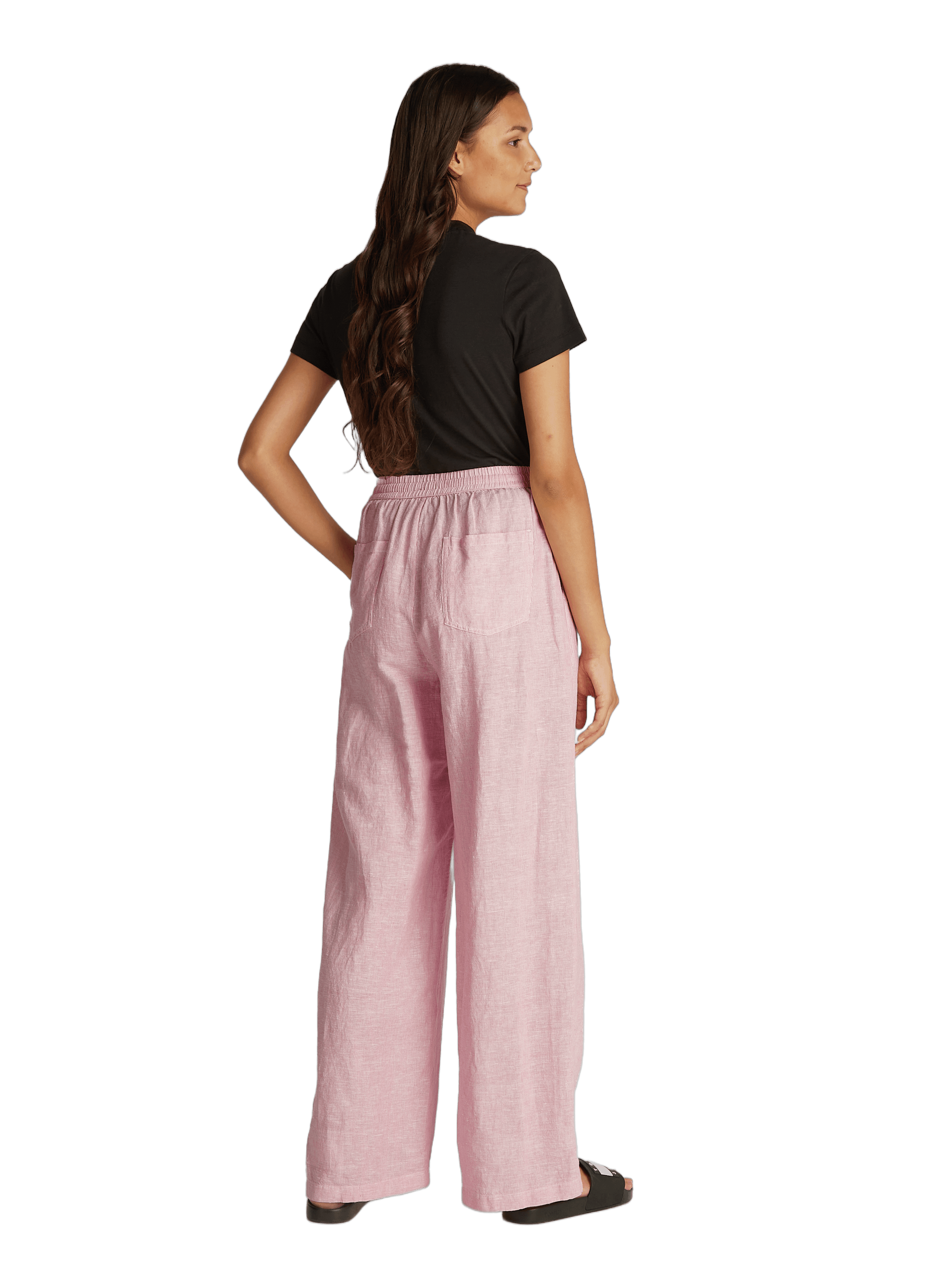 Pantalon fluide à rayures  TOMMY HILFIGER Rose