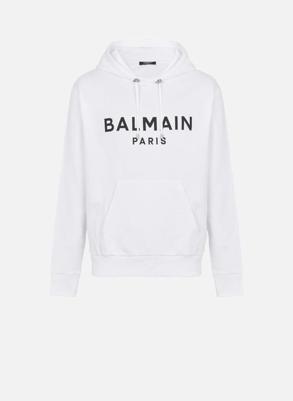 Hoodie imprimé balmain paris Blanc by BALMAIN BALMAIN Hoodie imprimé balmain paris Blanc