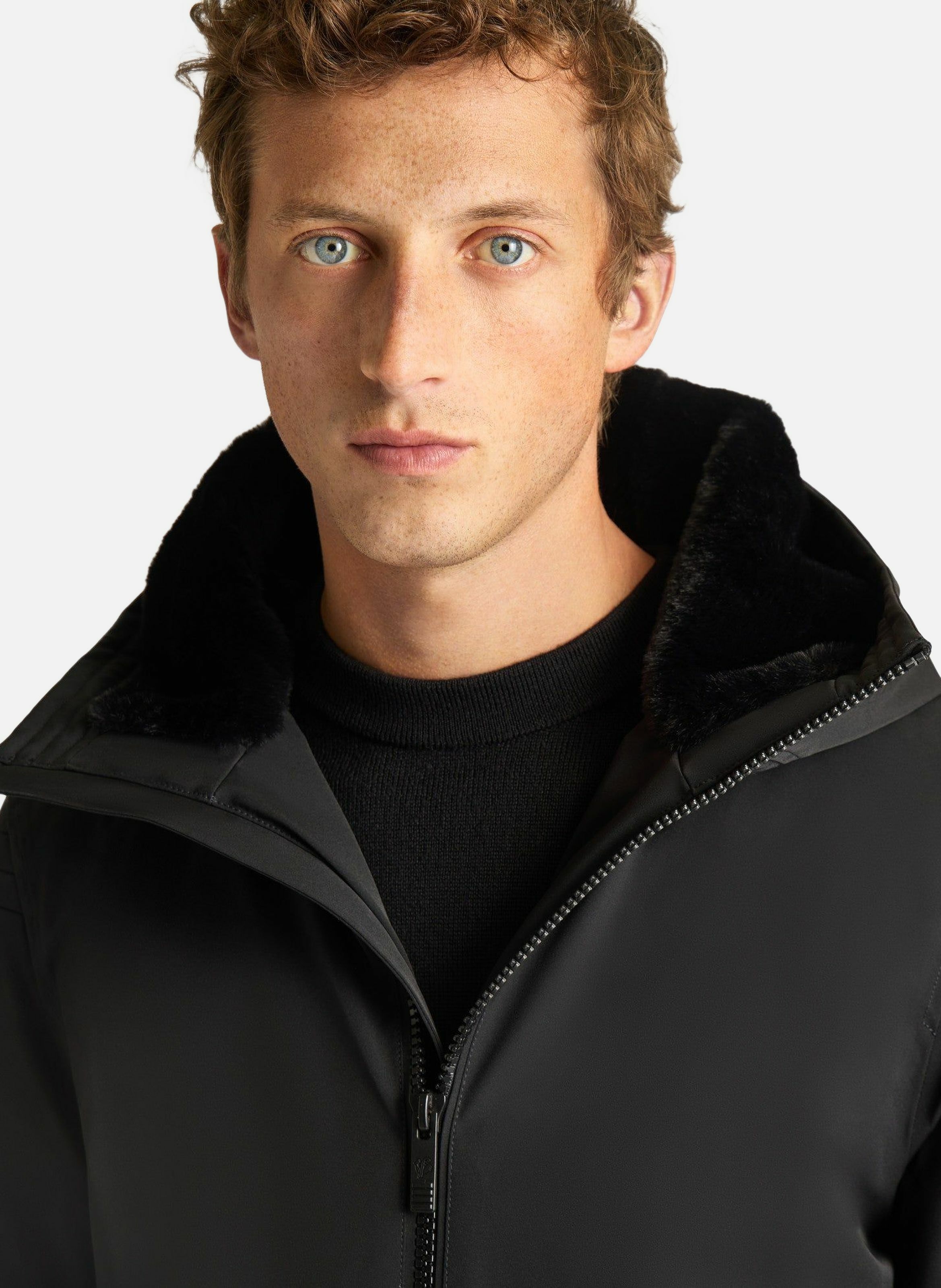 Manteau gezi col montant coupe regular FUSALP Noir