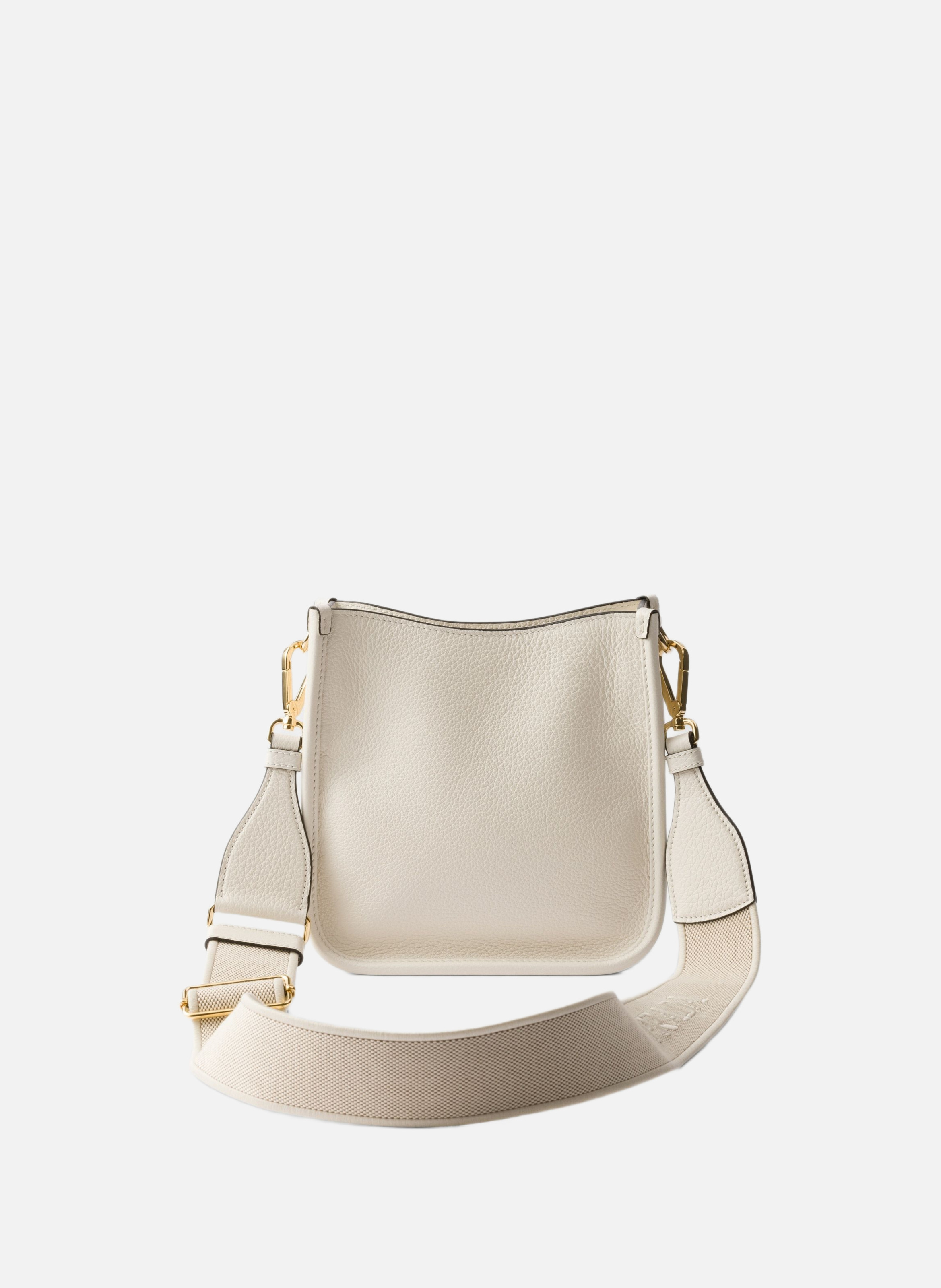 Mini sac porté épaule en cuir PRADA Blanc