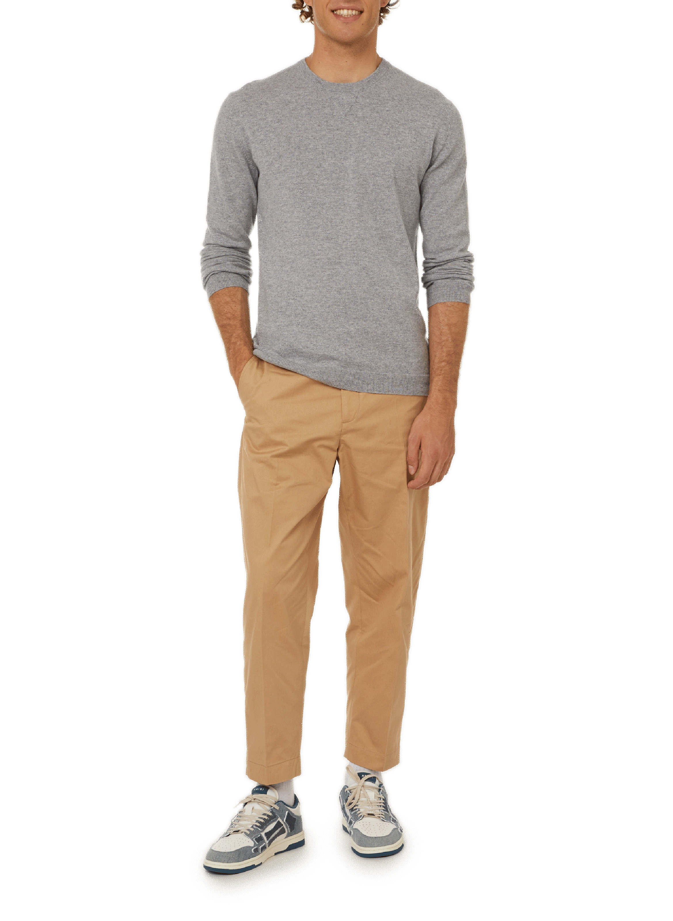 Pull col rond en cachemire AU PRINTEMPS PARIS Argent