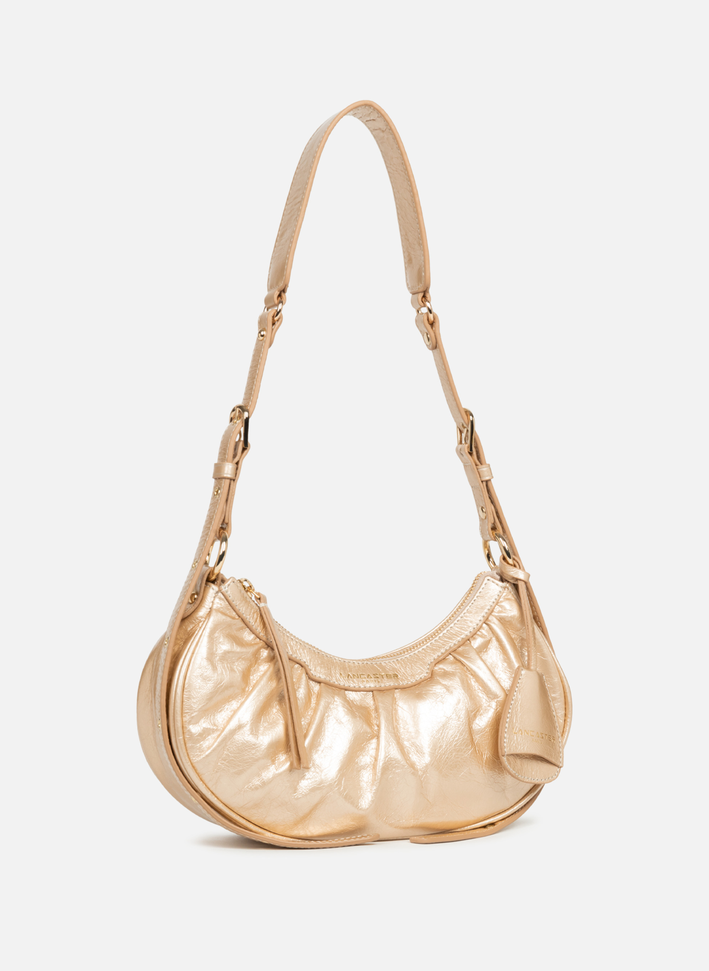 Petit sac demi lune - rétro & glam LANCASTER Doré